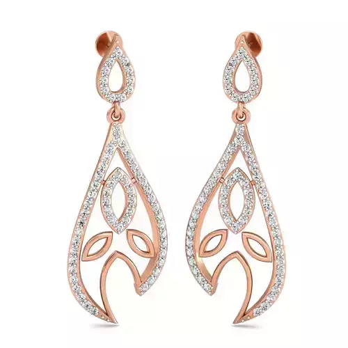 Women Long Earrings 3dm stl 3mf obj glb gltf render details