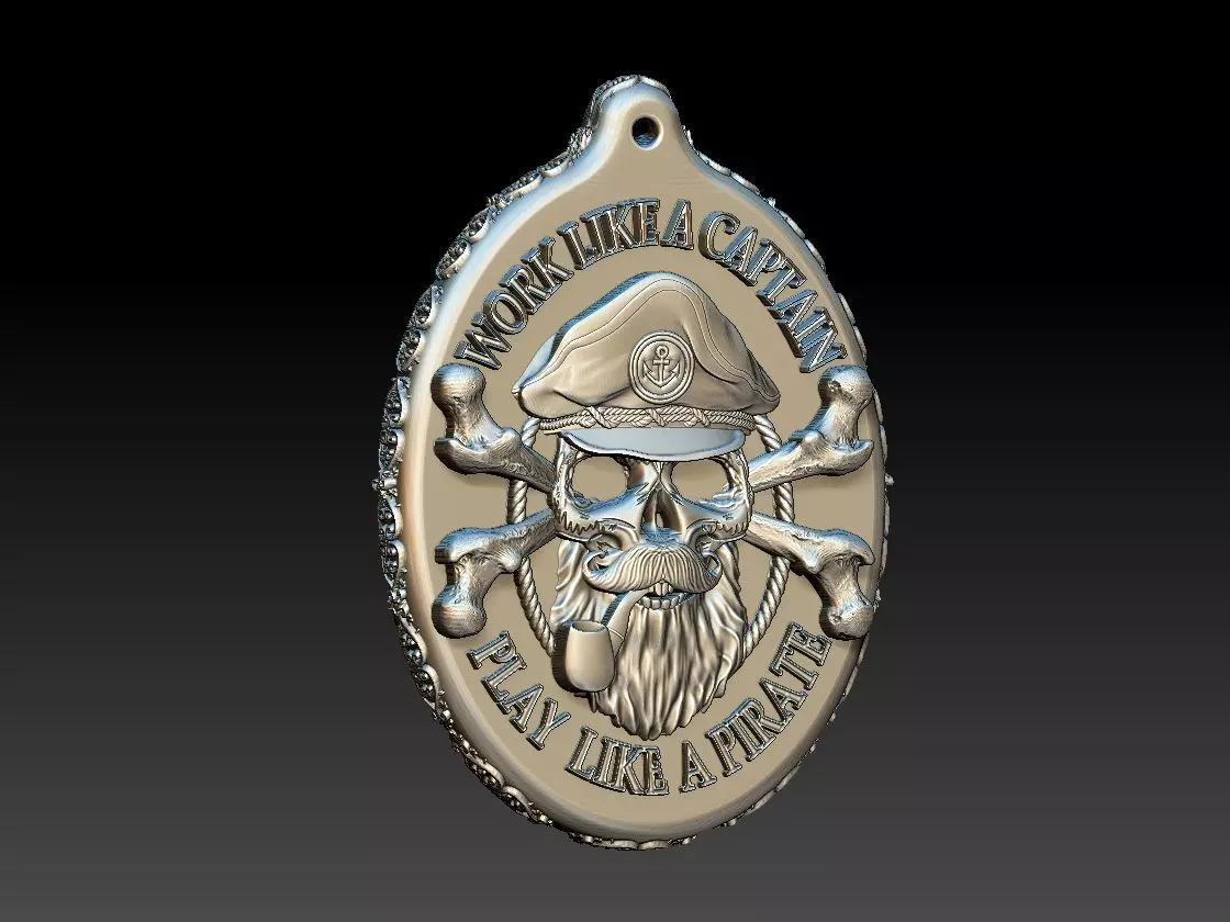 HM Skull Captain Keychain 01 3D print model