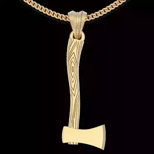 Axe pendant silver gold printable jewelry 3D model