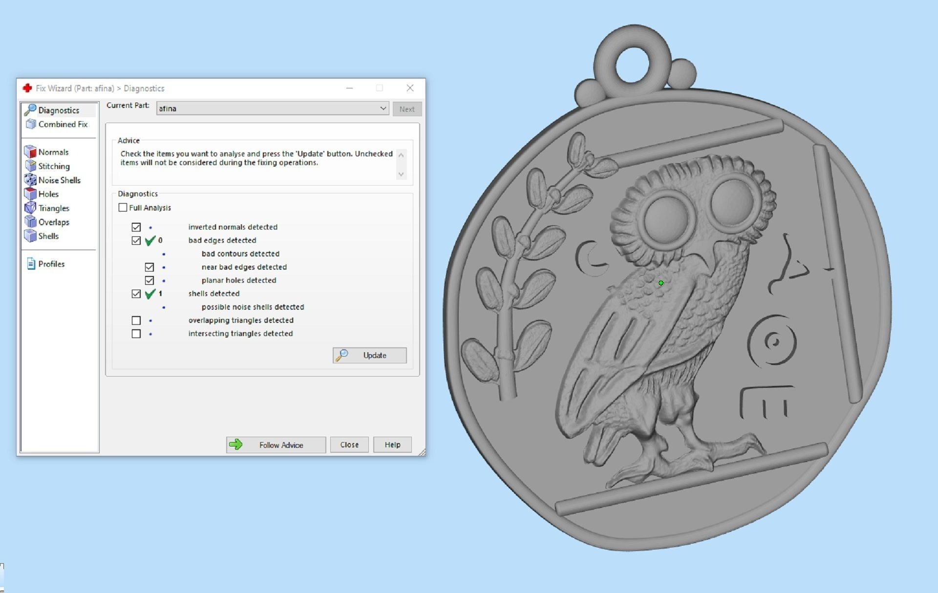 double sided pendant Athena two options 3D print model_7