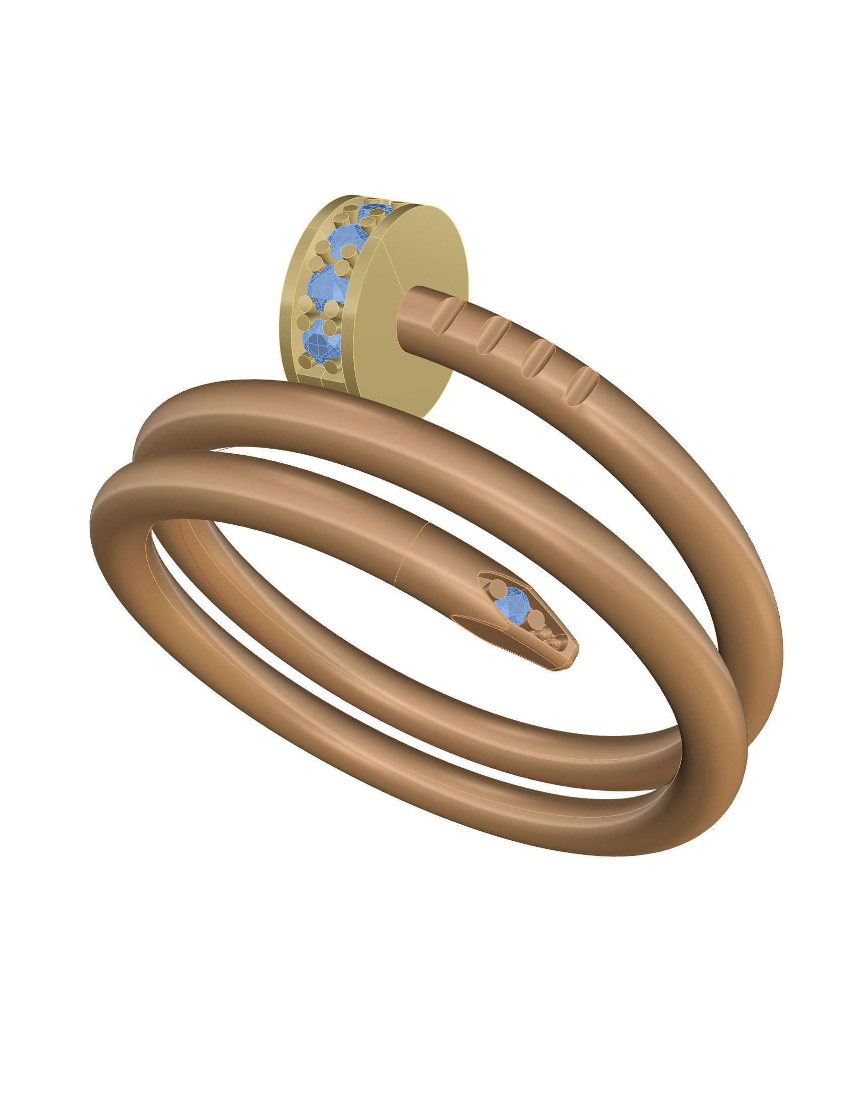 Women ring 3D print model_9