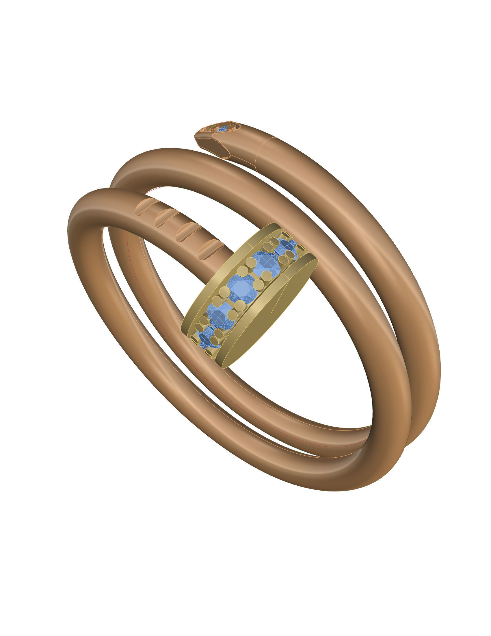 Women ring 3D print model_2
