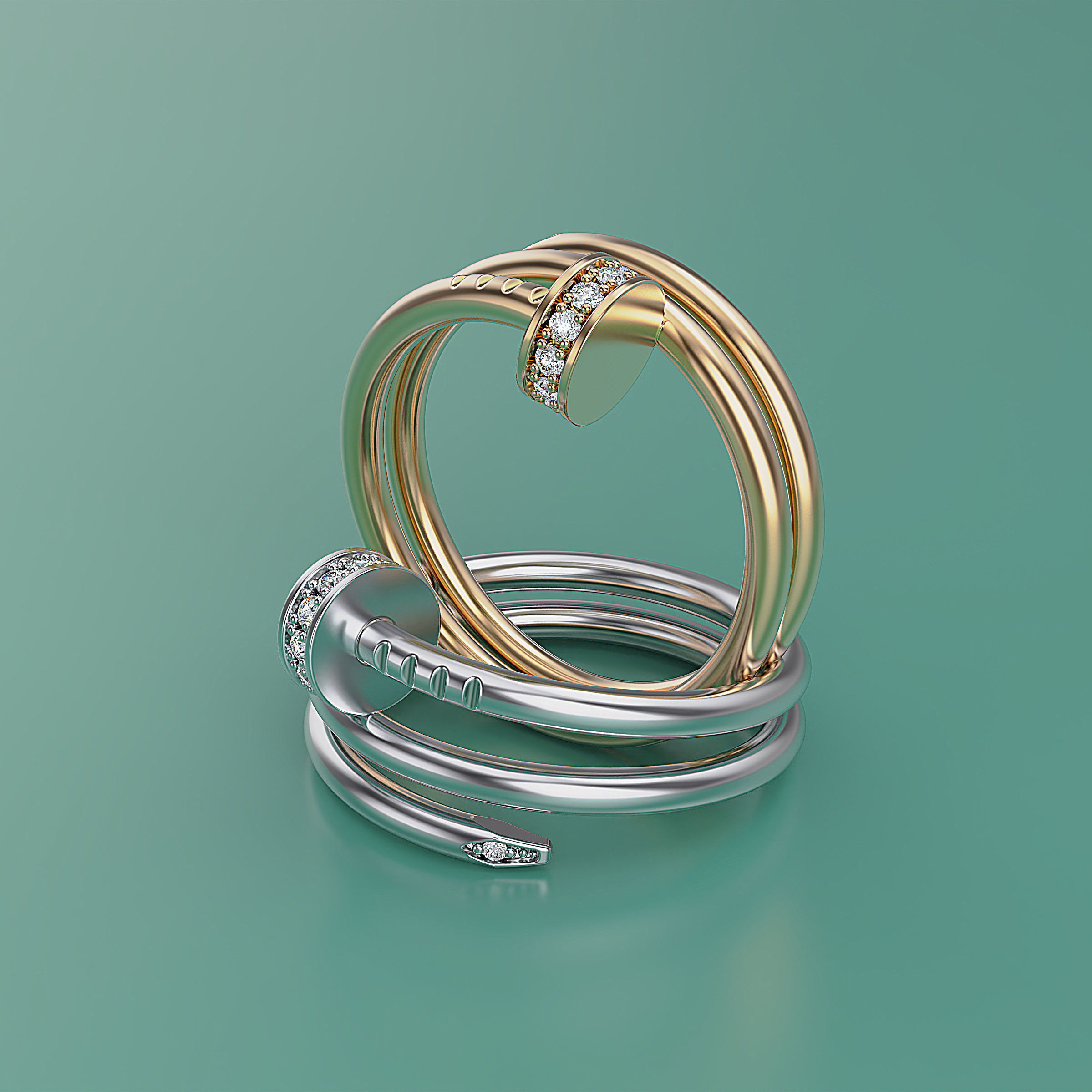 Women ring 3D print model_8