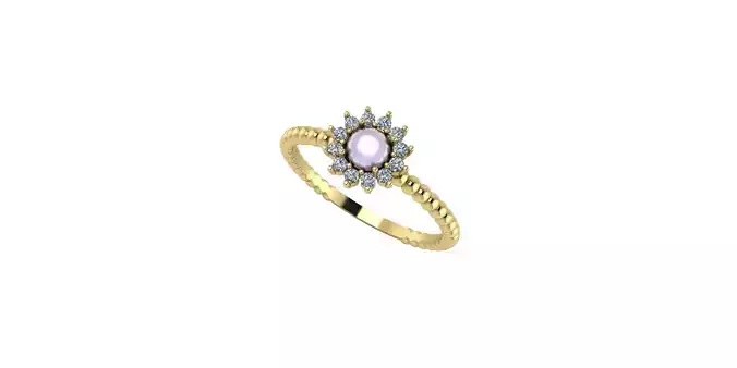 Shining Pearl Ring 3D print model