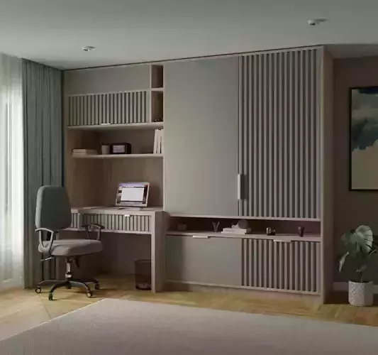 Workspace interior design 3D model