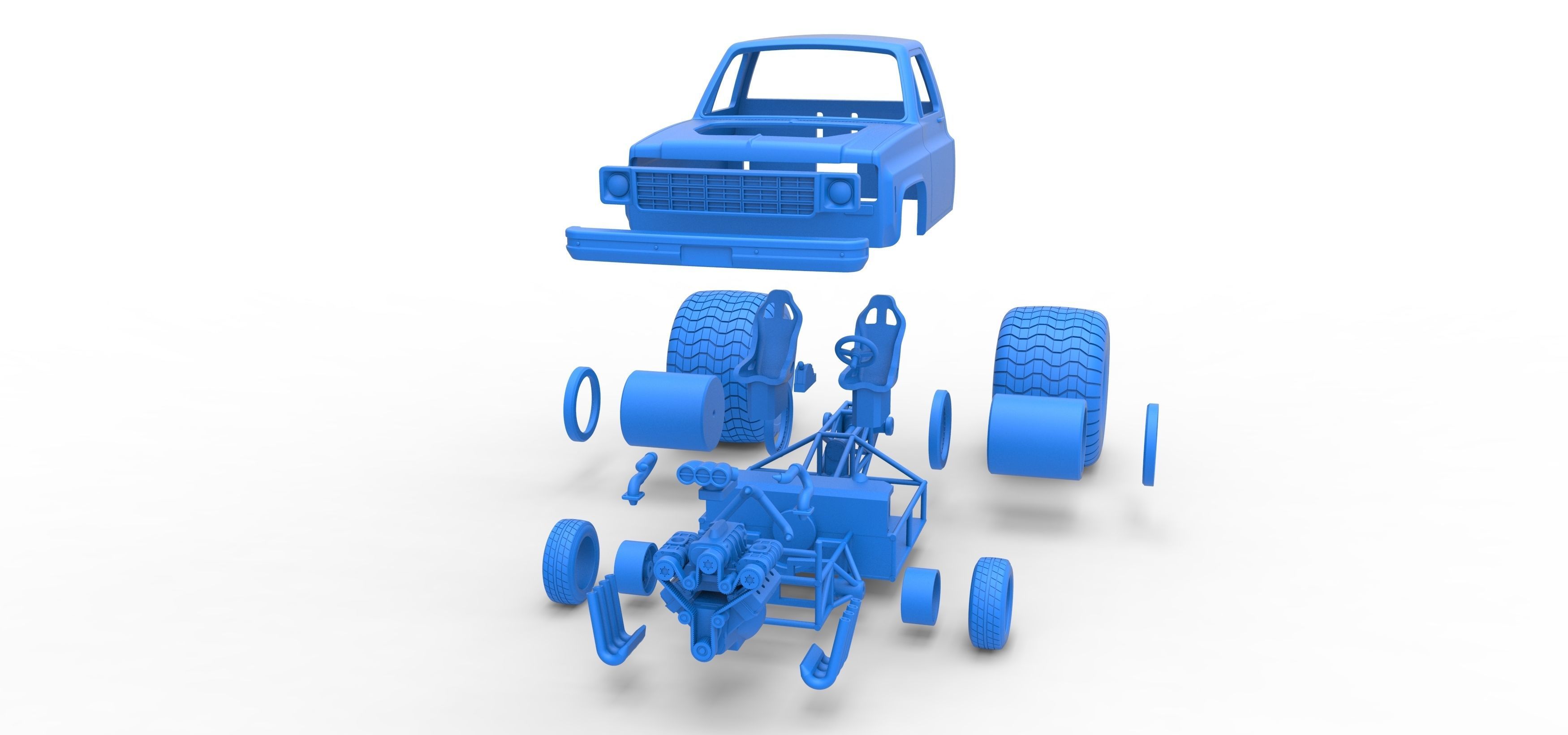 Concept dragster truck Scale 1 to 25 3D print model_34