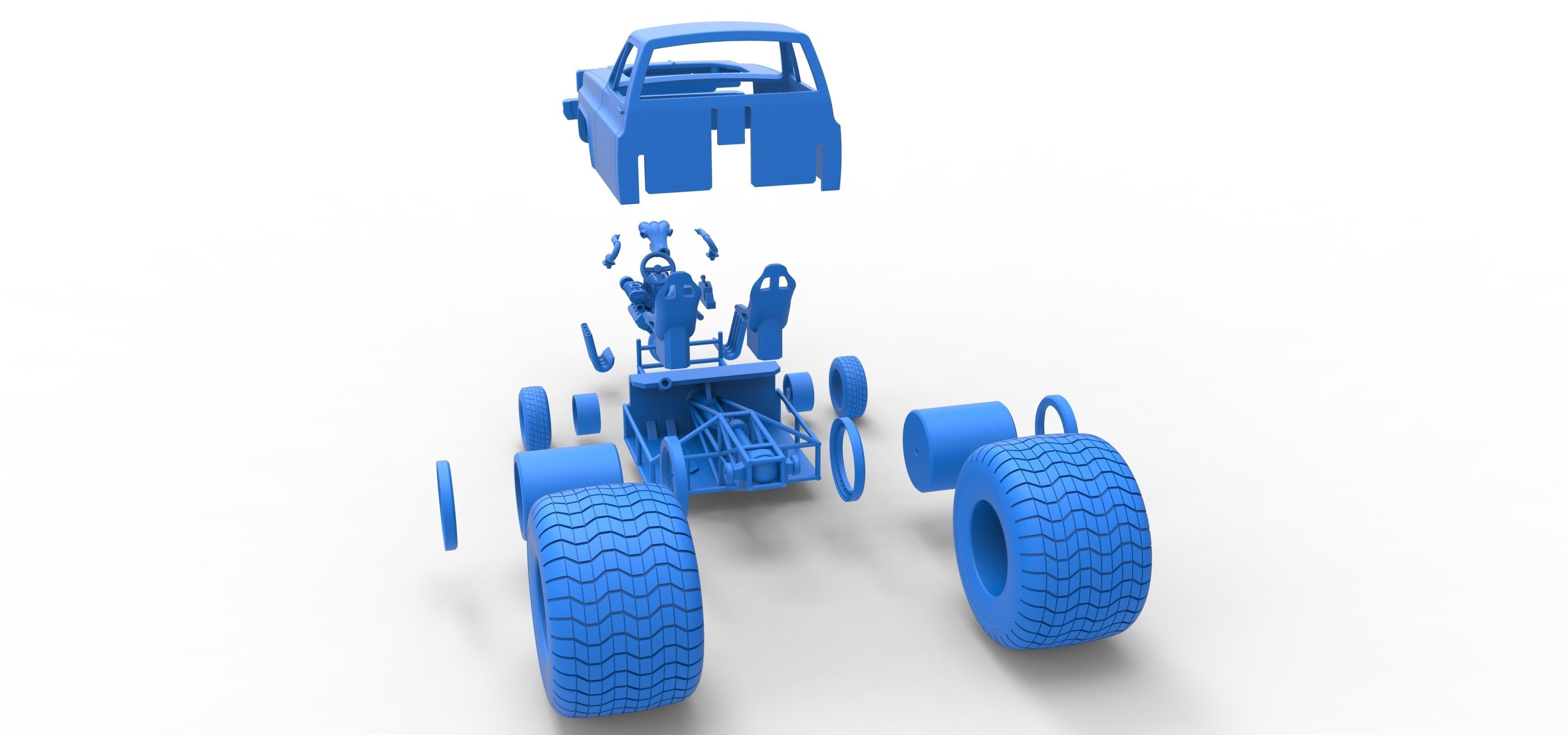 Concept dragster truck Scale 1 to 25 3D print model_38