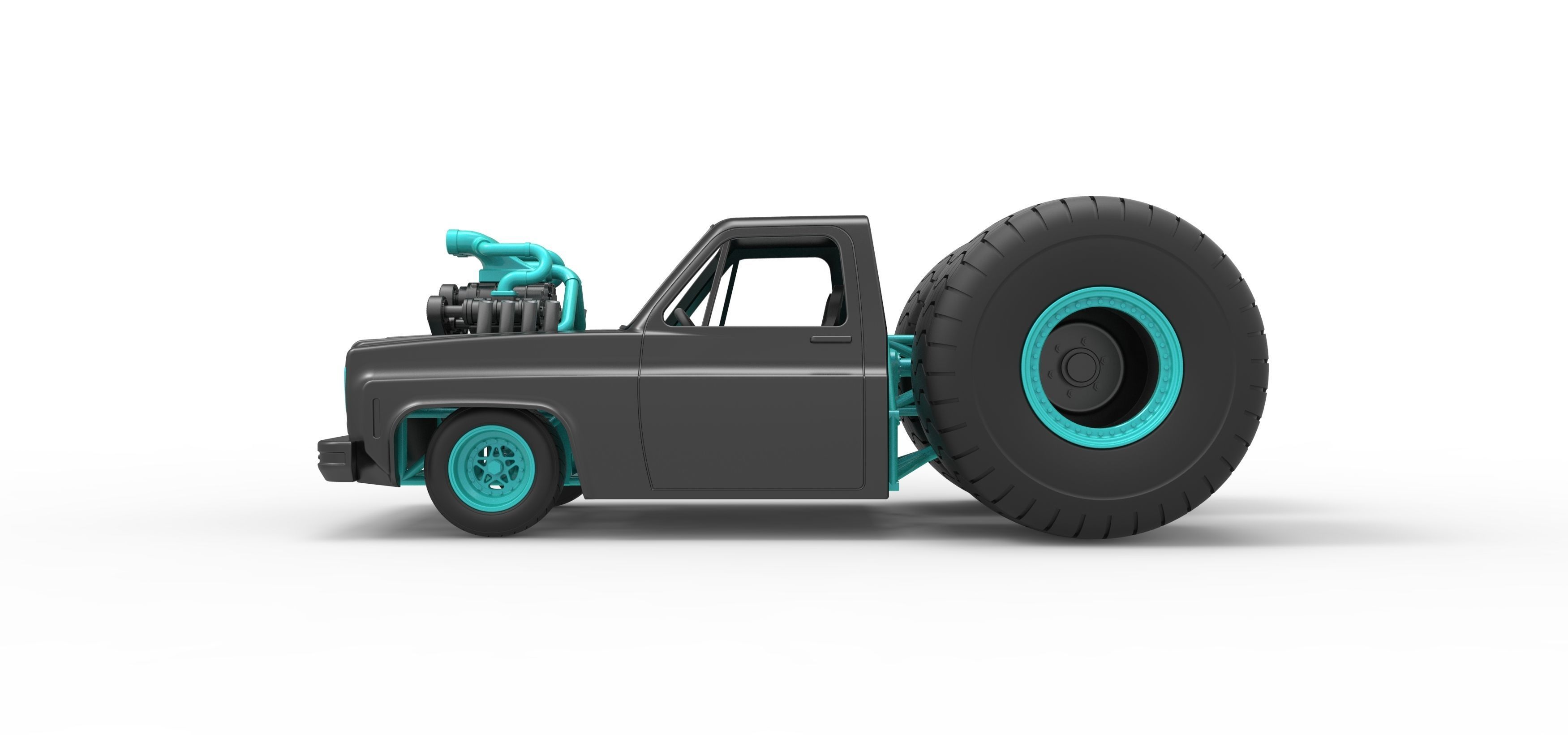Concept dragster truck Scale 1 to 25 3D print model_8