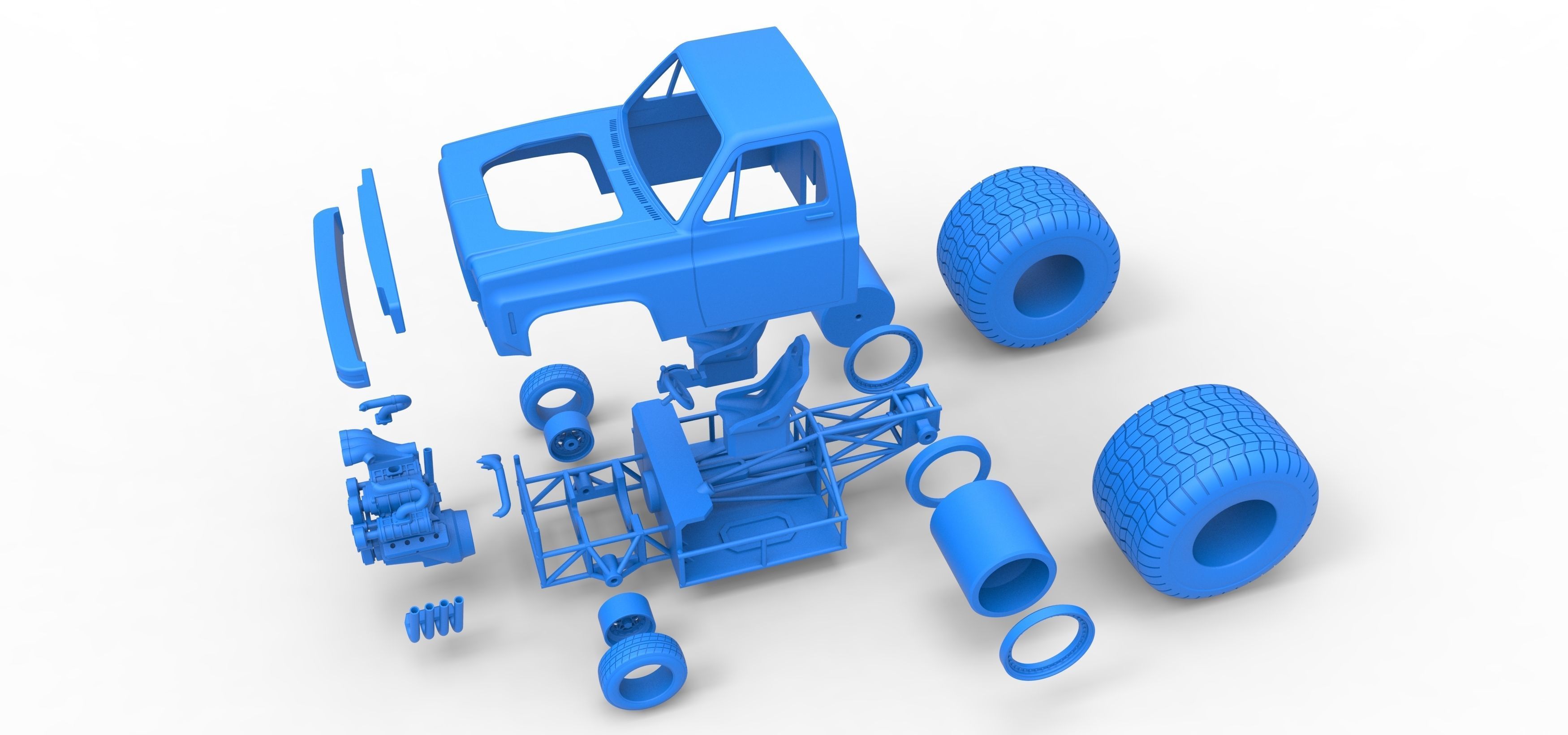 Concept dragster truck Scale 1 to 25 3D print model_32