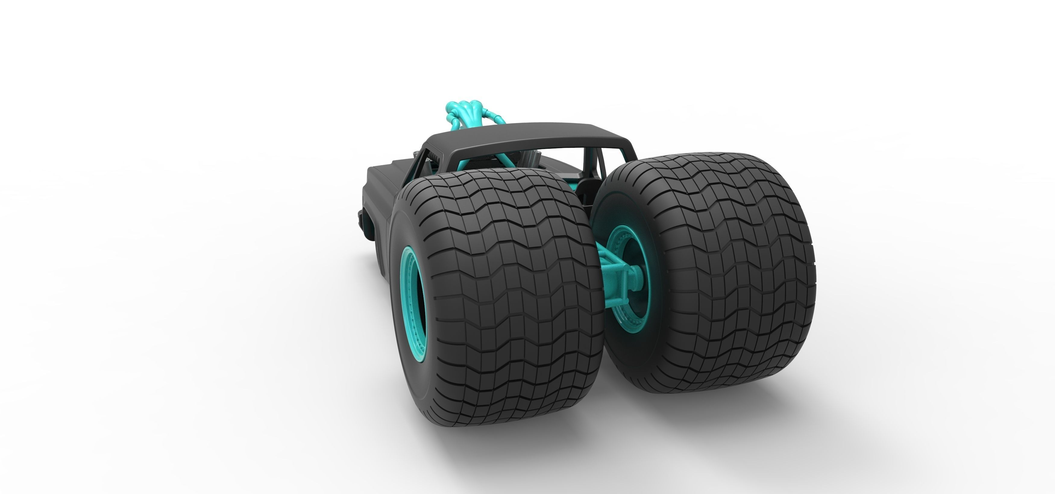 Concept dragster truck Scale 1 to 25 3D print model_12