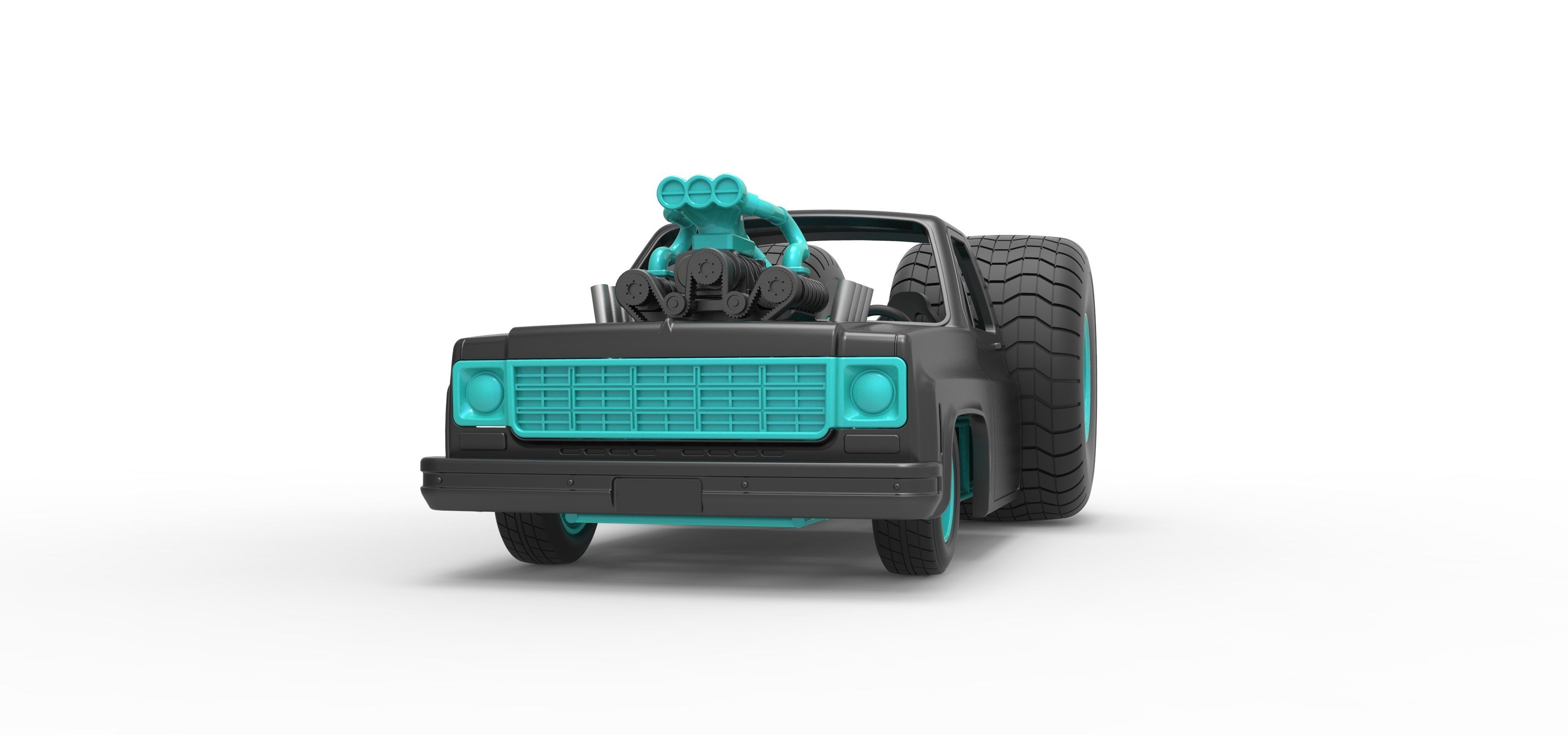 Concept dragster truck Scale 1 to 25 3D print model_5