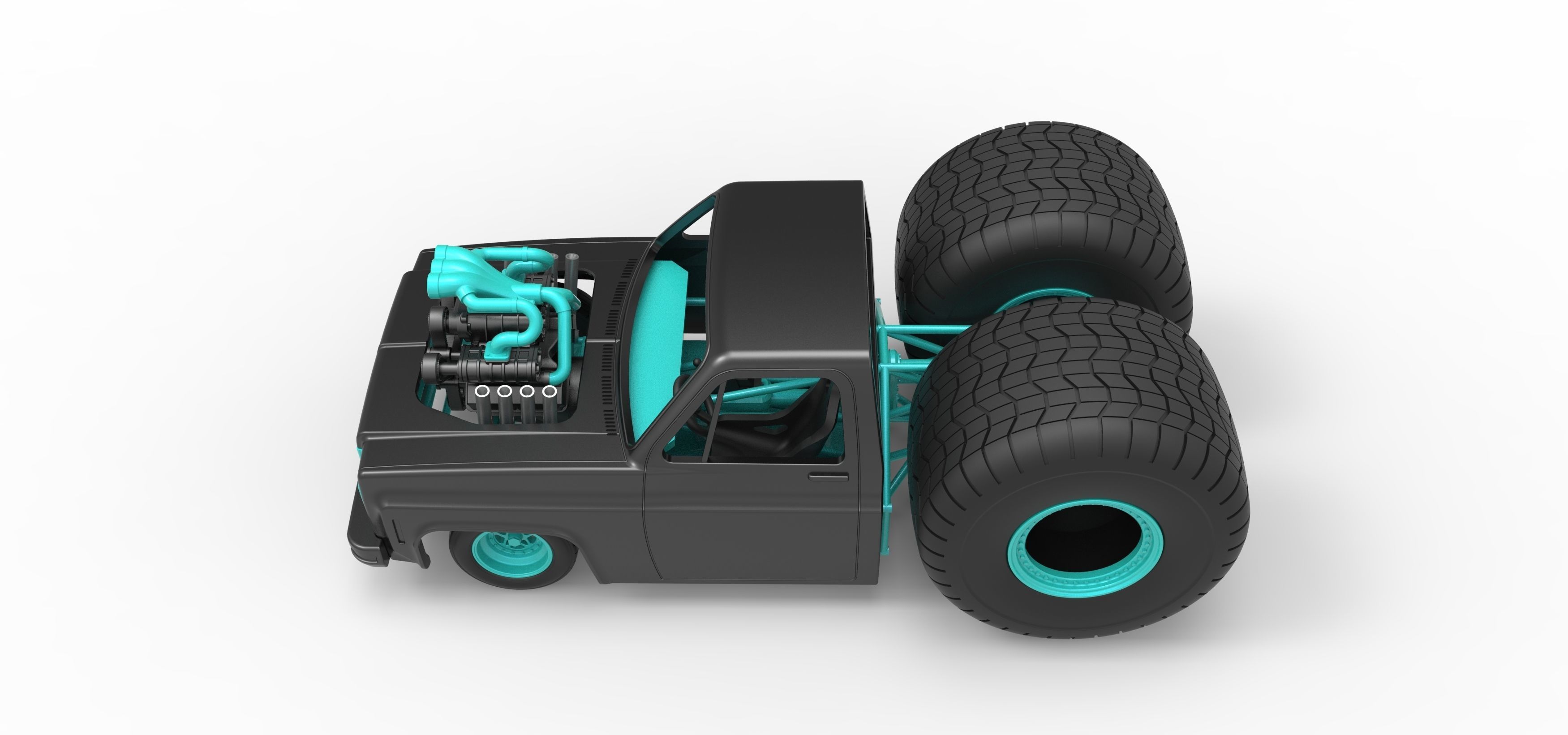 Concept dragster truck Scale 1 to 25 3D print model_9