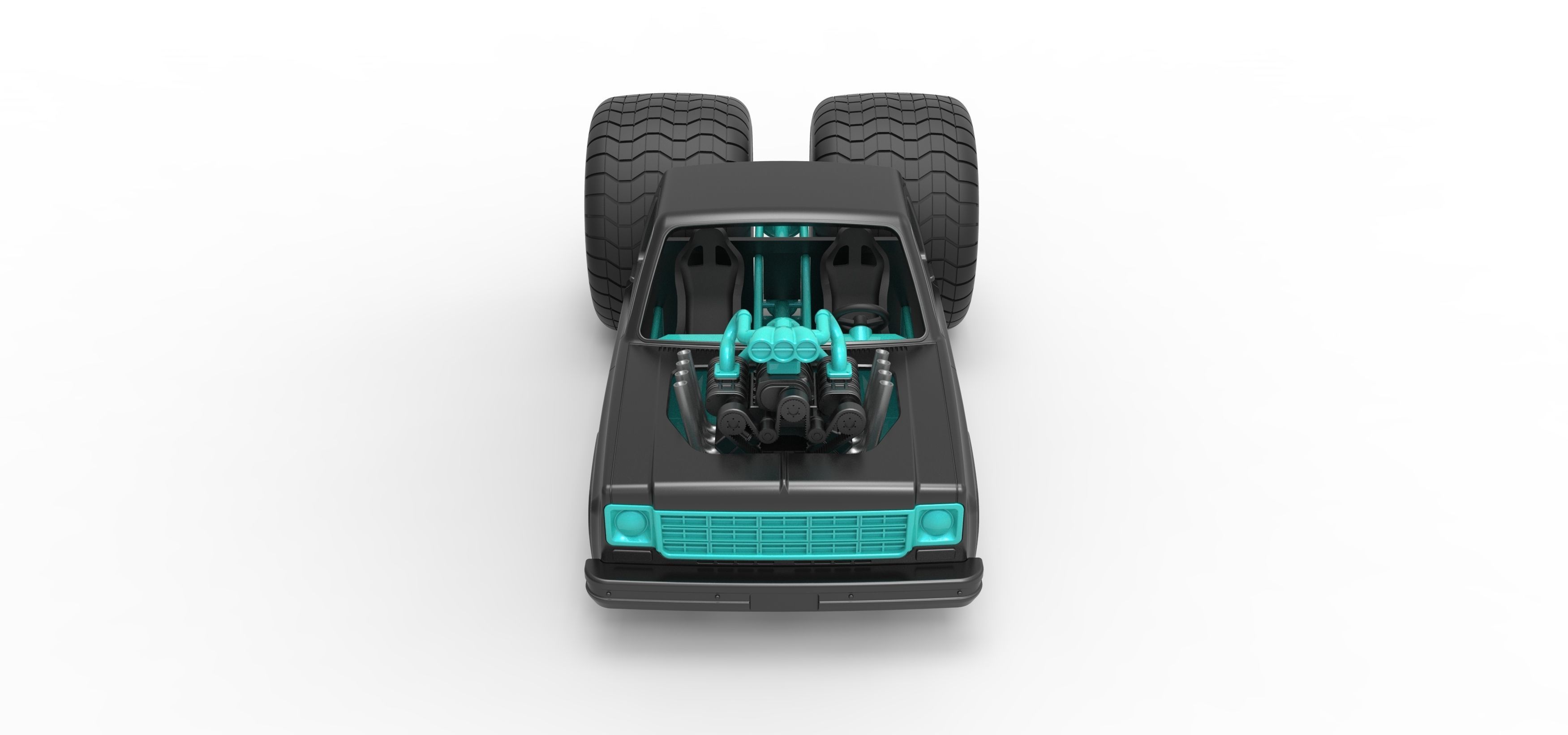Concept dragster truck Scale 1 to 25 3D print model_6
