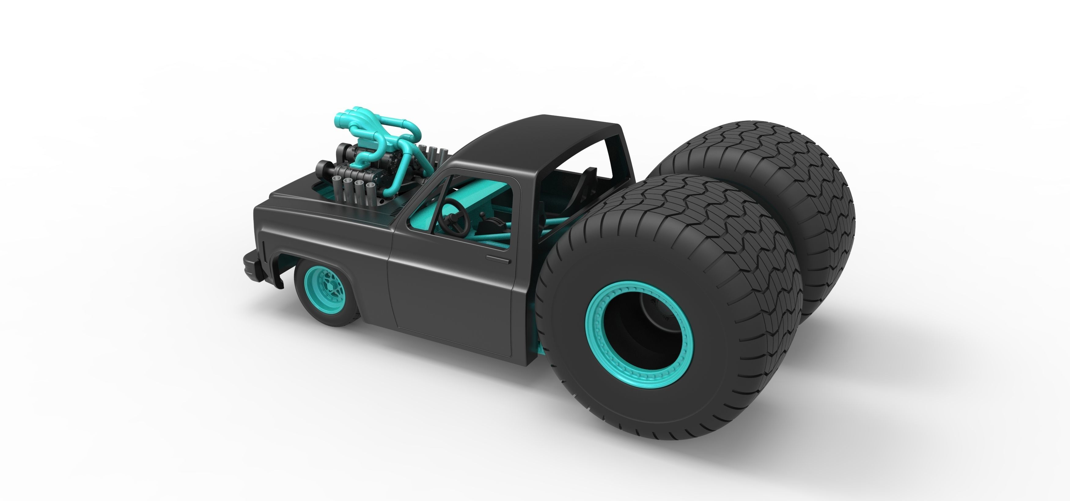 Concept dragster truck Scale 1 to 25 3D print model_11
