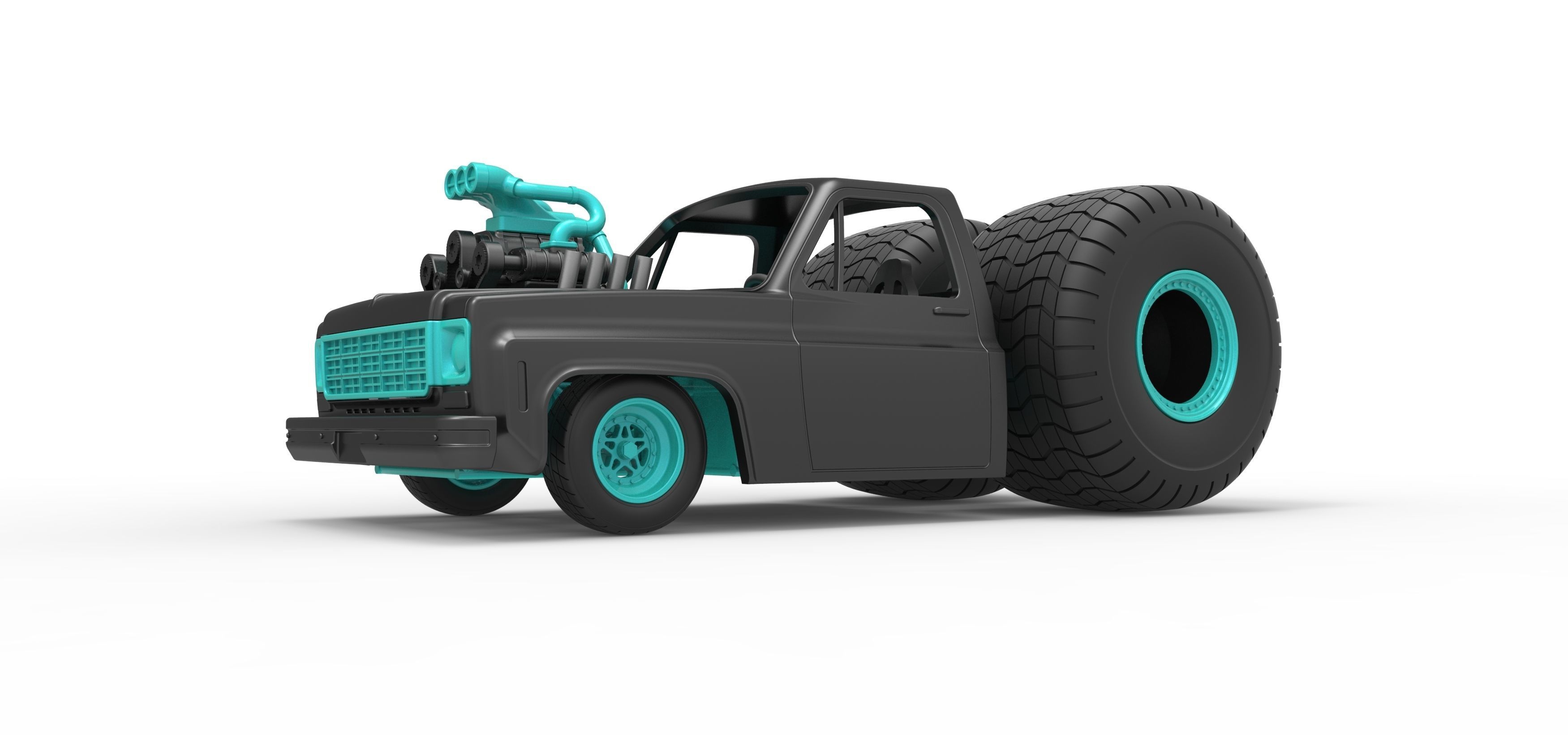 Concept dragster truck Scale 1 to 25 3D print model_2