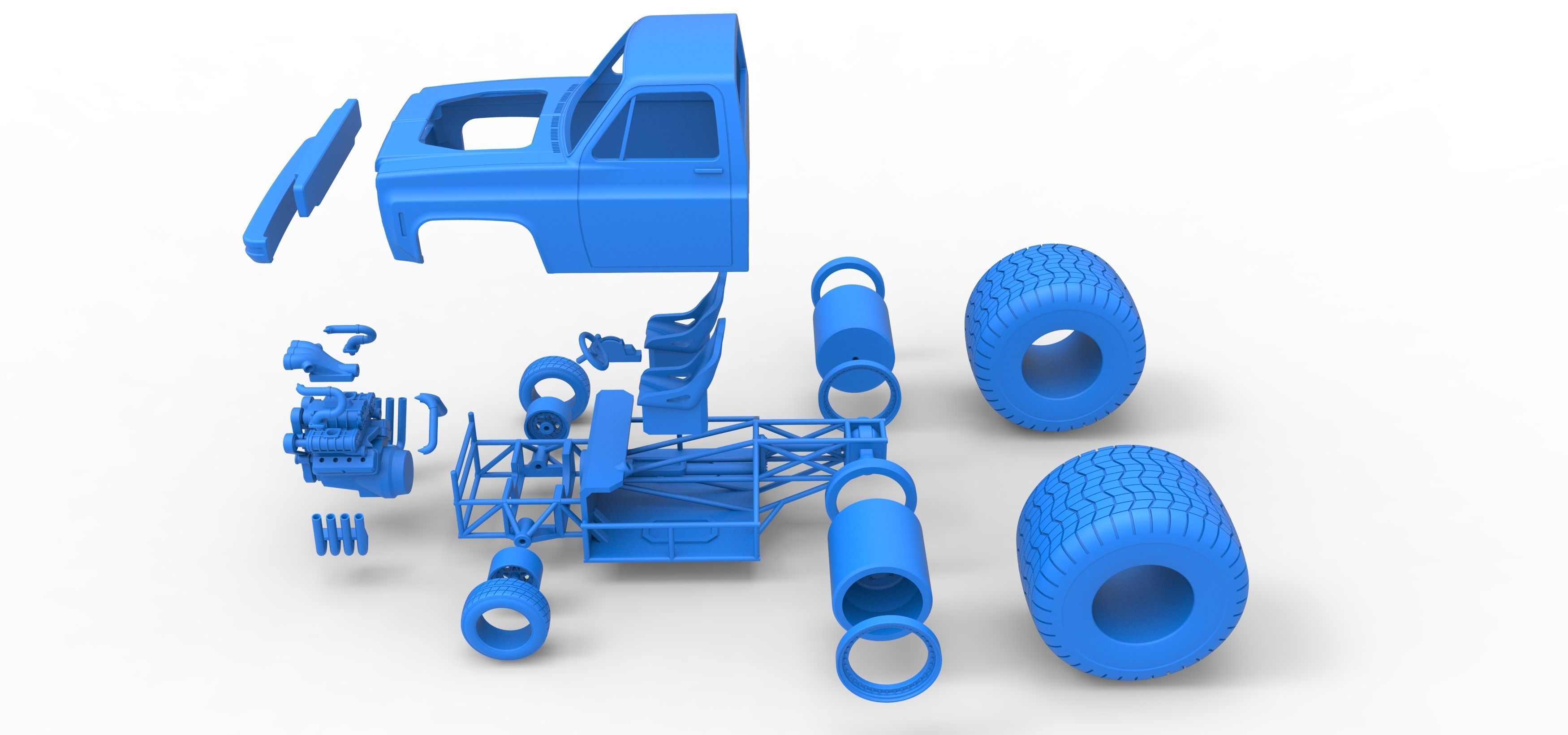 Concept dragster truck Scale 1 to 25 3D print model_36