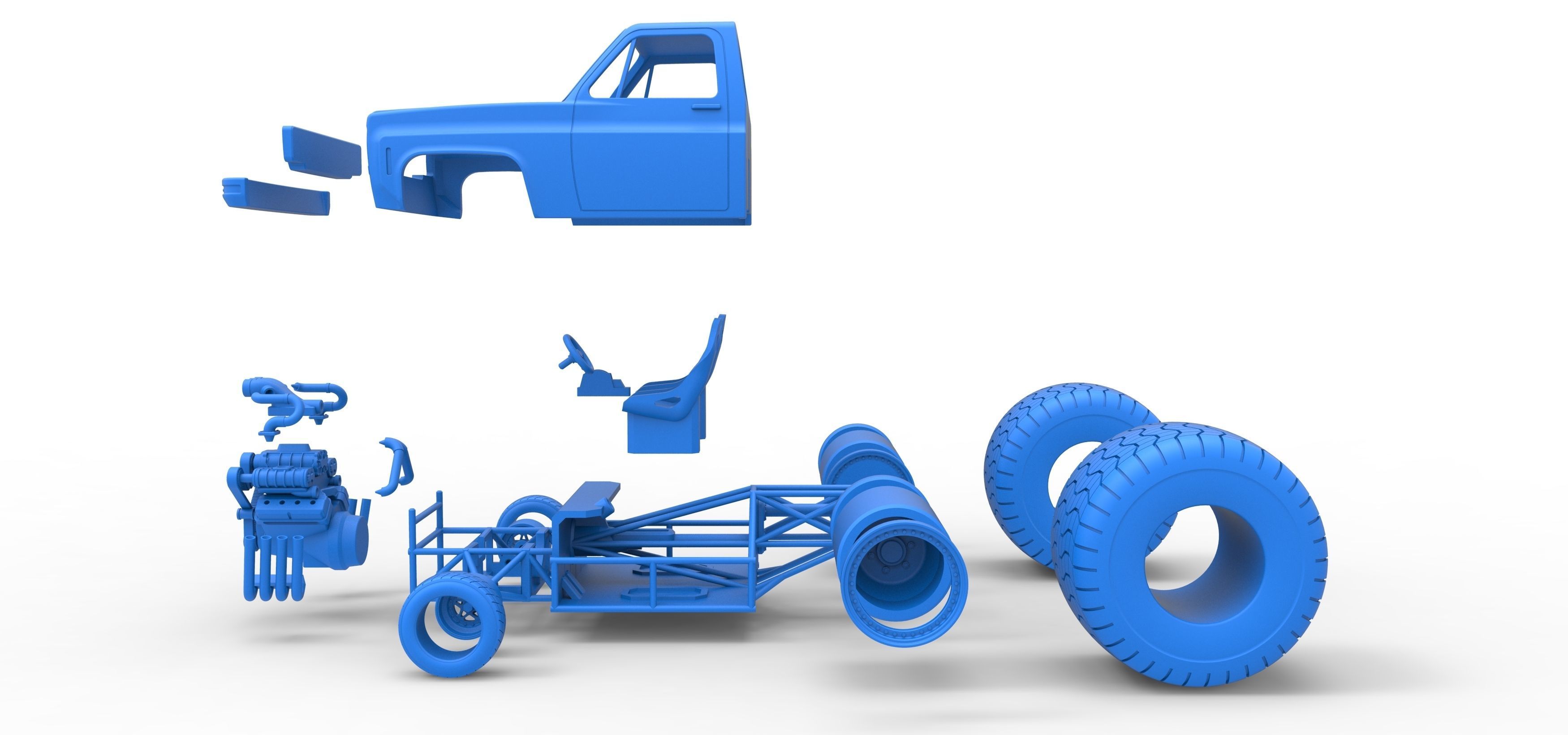 Concept dragster truck Scale 1 to 25 3D print model_35