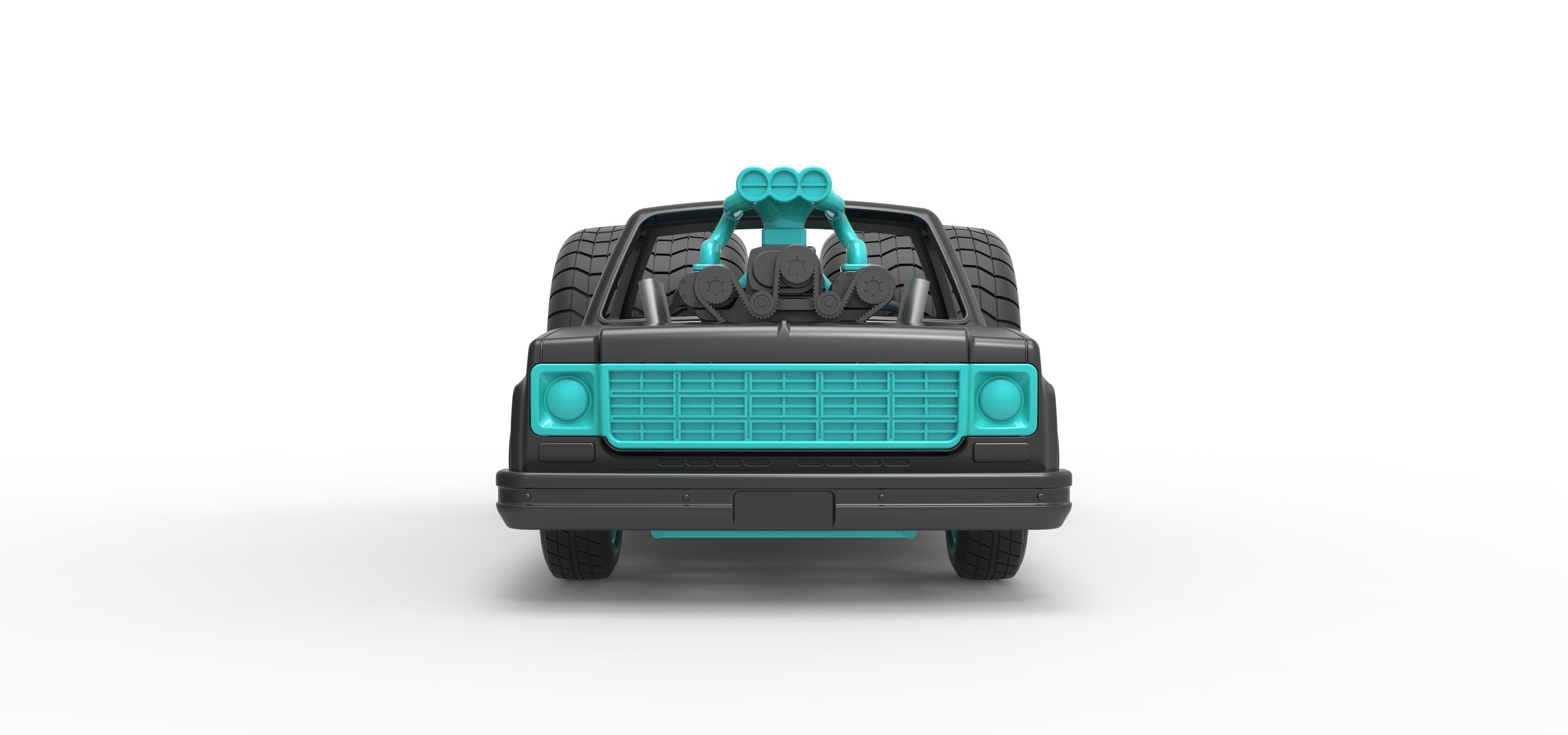 Concept dragster truck Scale 1 to 25 3D print model_7