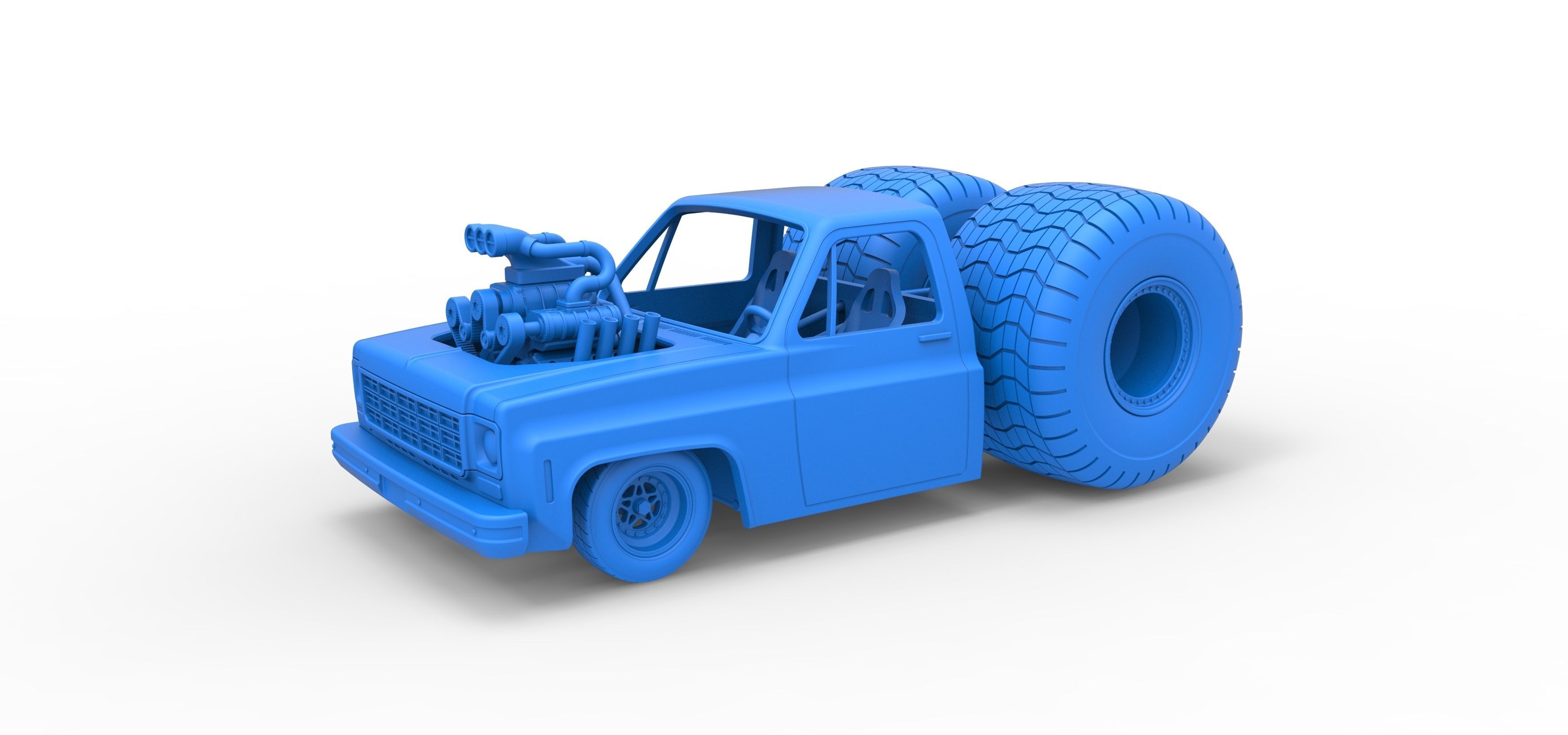 Concept dragster truck Scale 1 to 25 3D print model_16