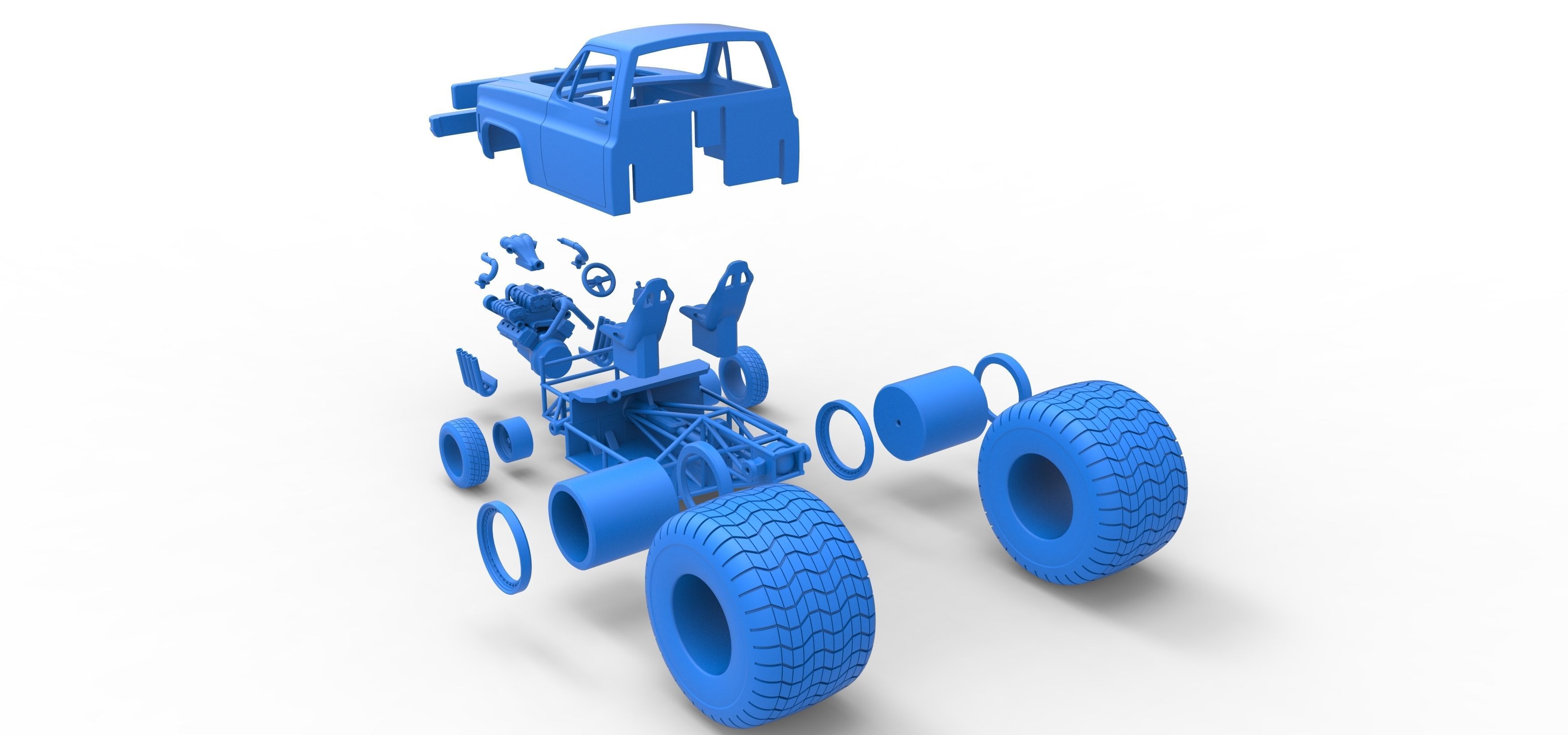 Concept dragster truck Scale 1 to 25 3D print model_37