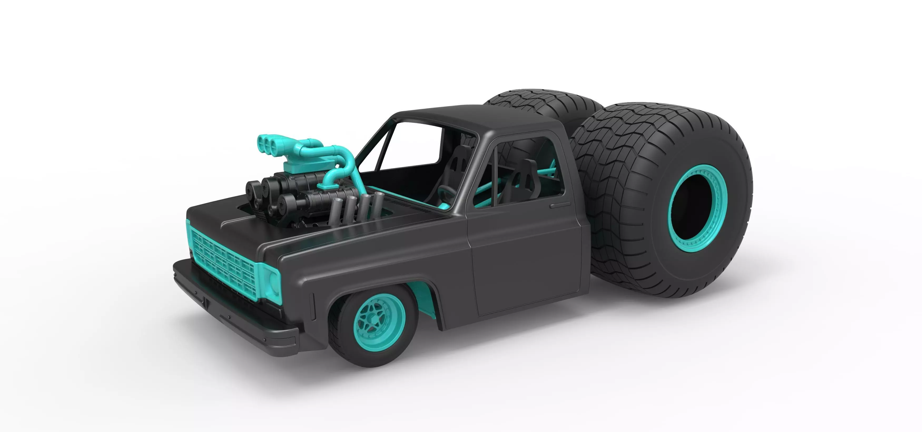 Concept dragster truck Scale 1 to 25 3D print model_0