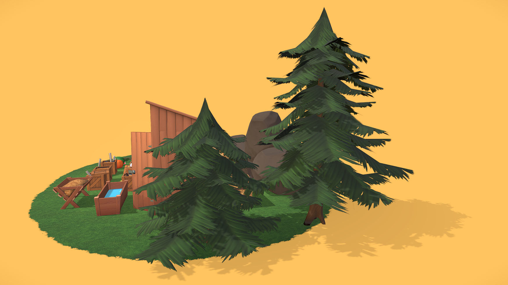 Cartoon Farm Assetpack Low-poly 3D model_11