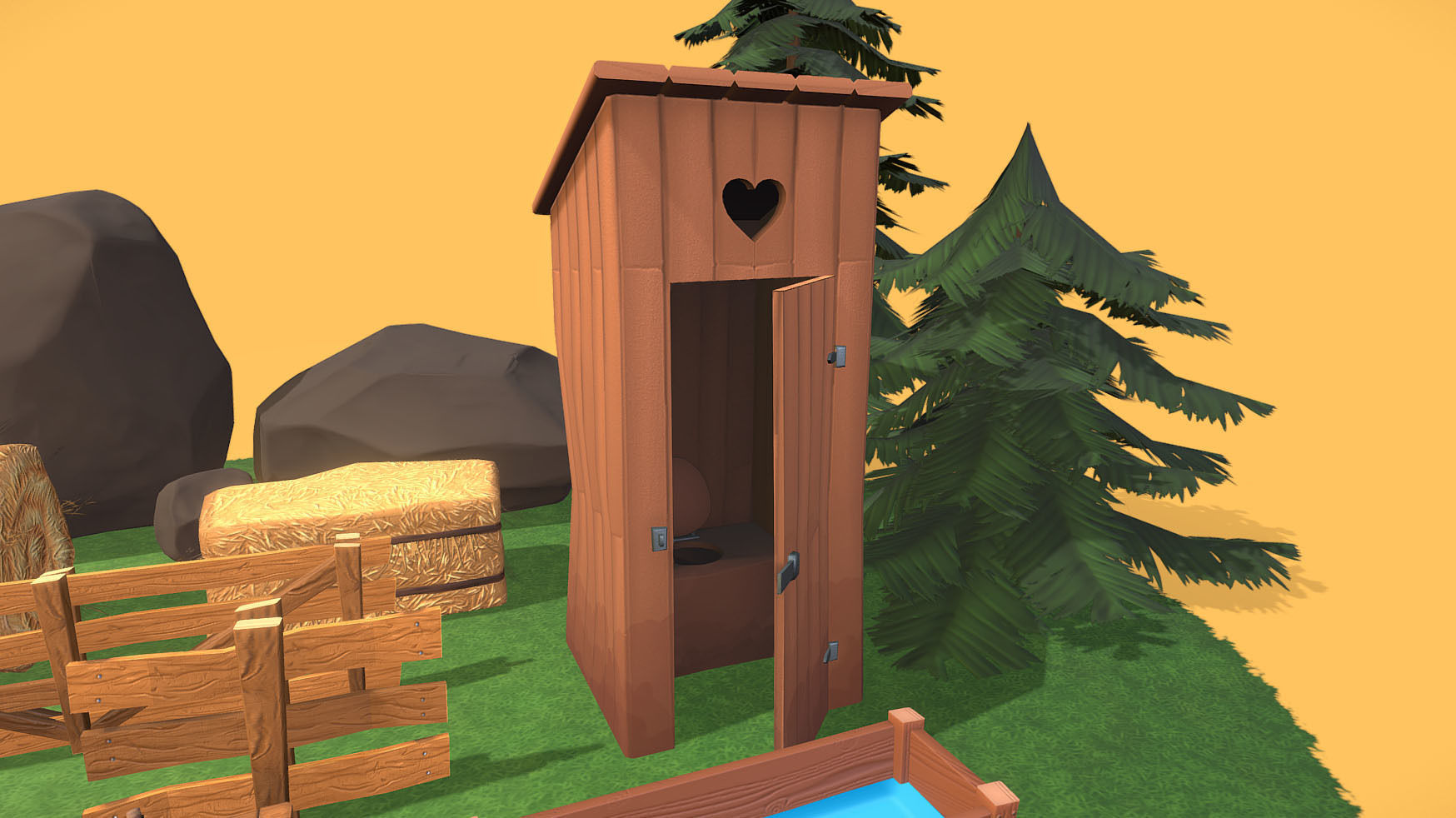 Cartoon Farm Assetpack Low-poly 3D model_3