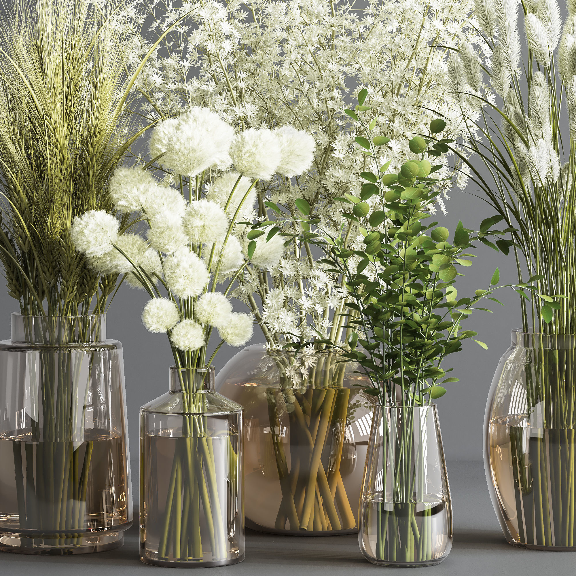 Collaction Plants Bouquet 04 3D model_4