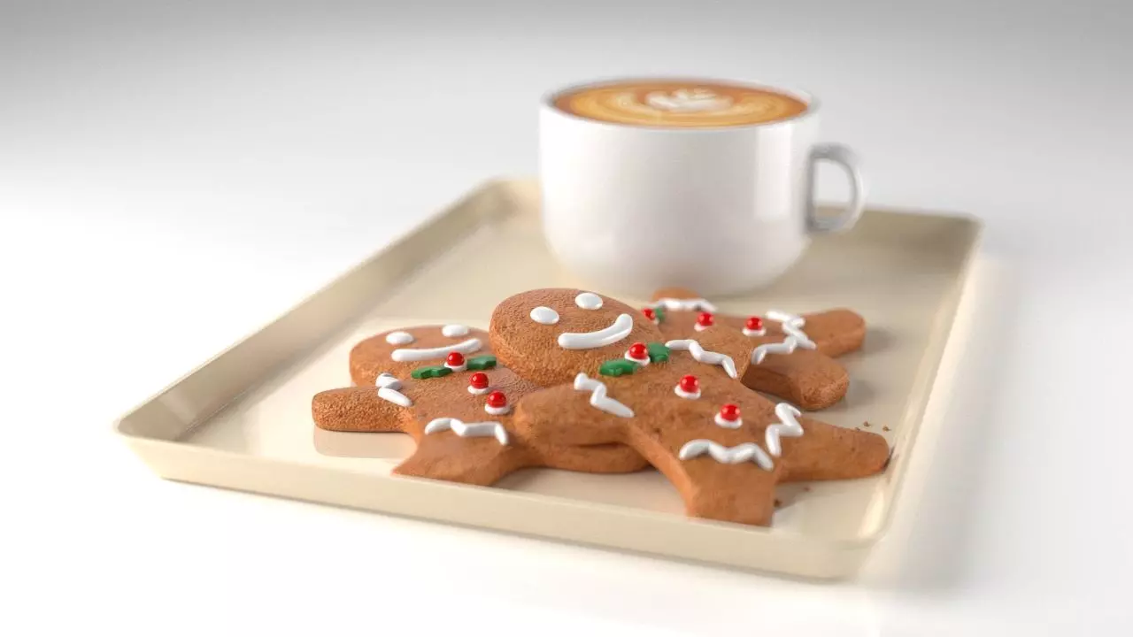 Gingerbread and Coffee 3D model_0