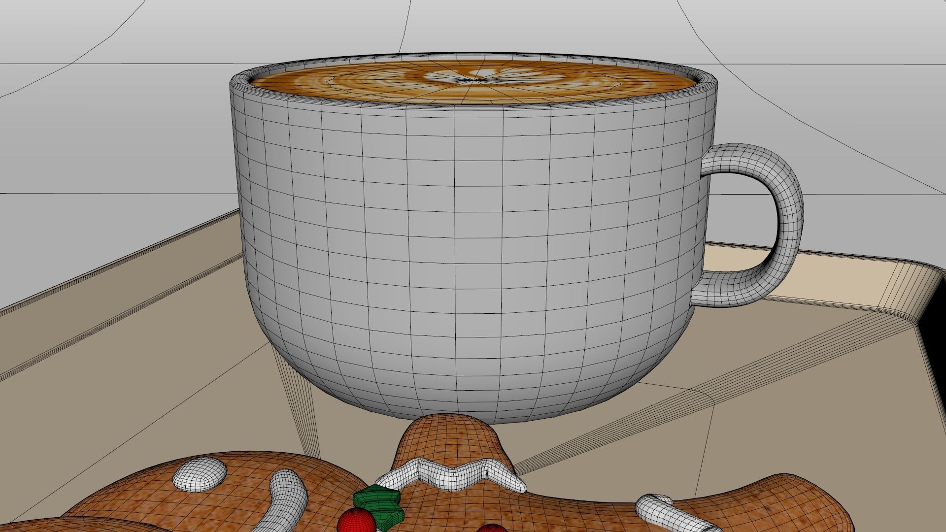 Gingerbread and Coffee 3D model_6