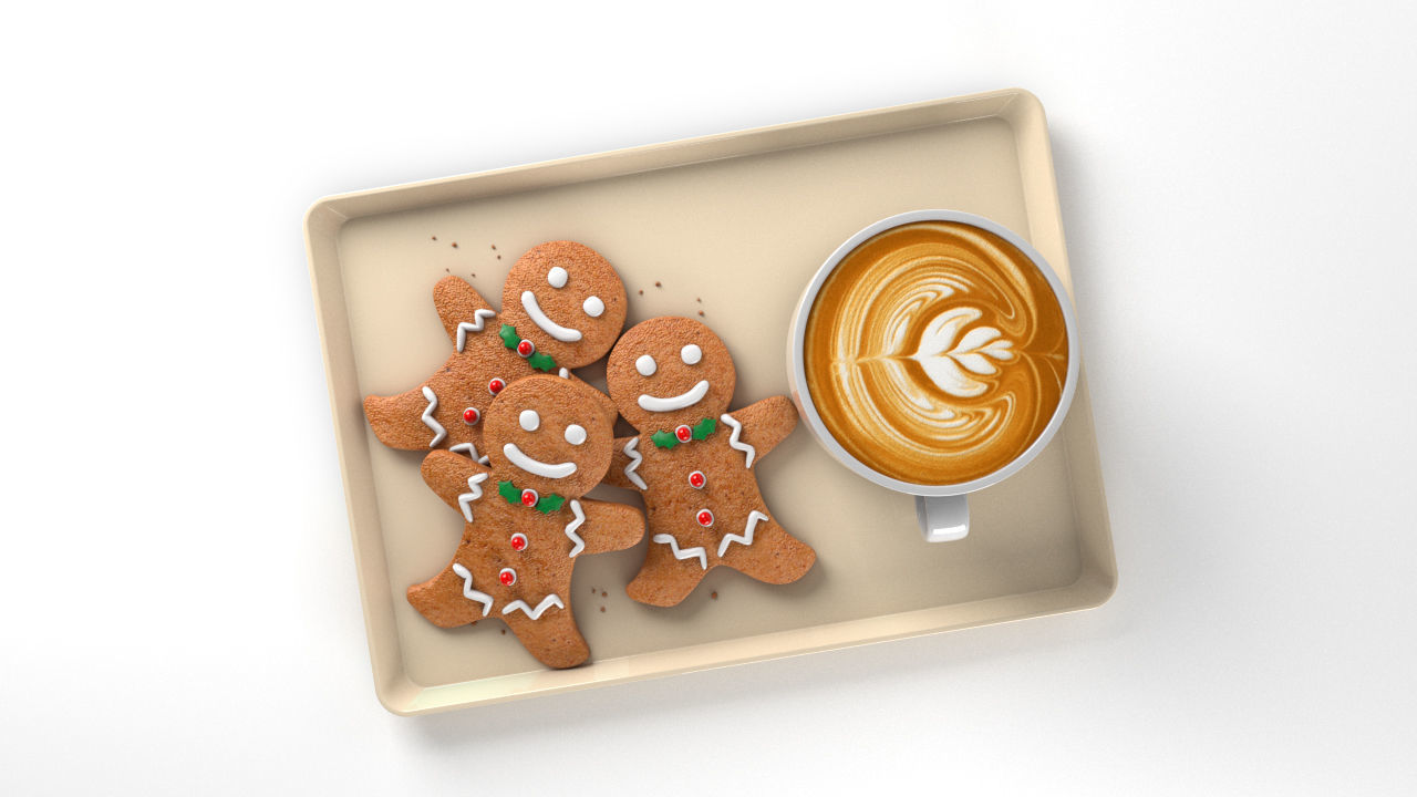 Gingerbread and Coffee 3D model_2