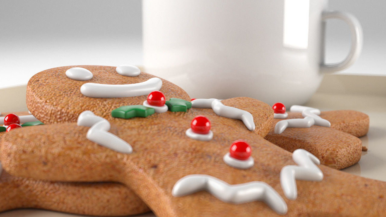 Gingerbread and Coffee 3D model_7