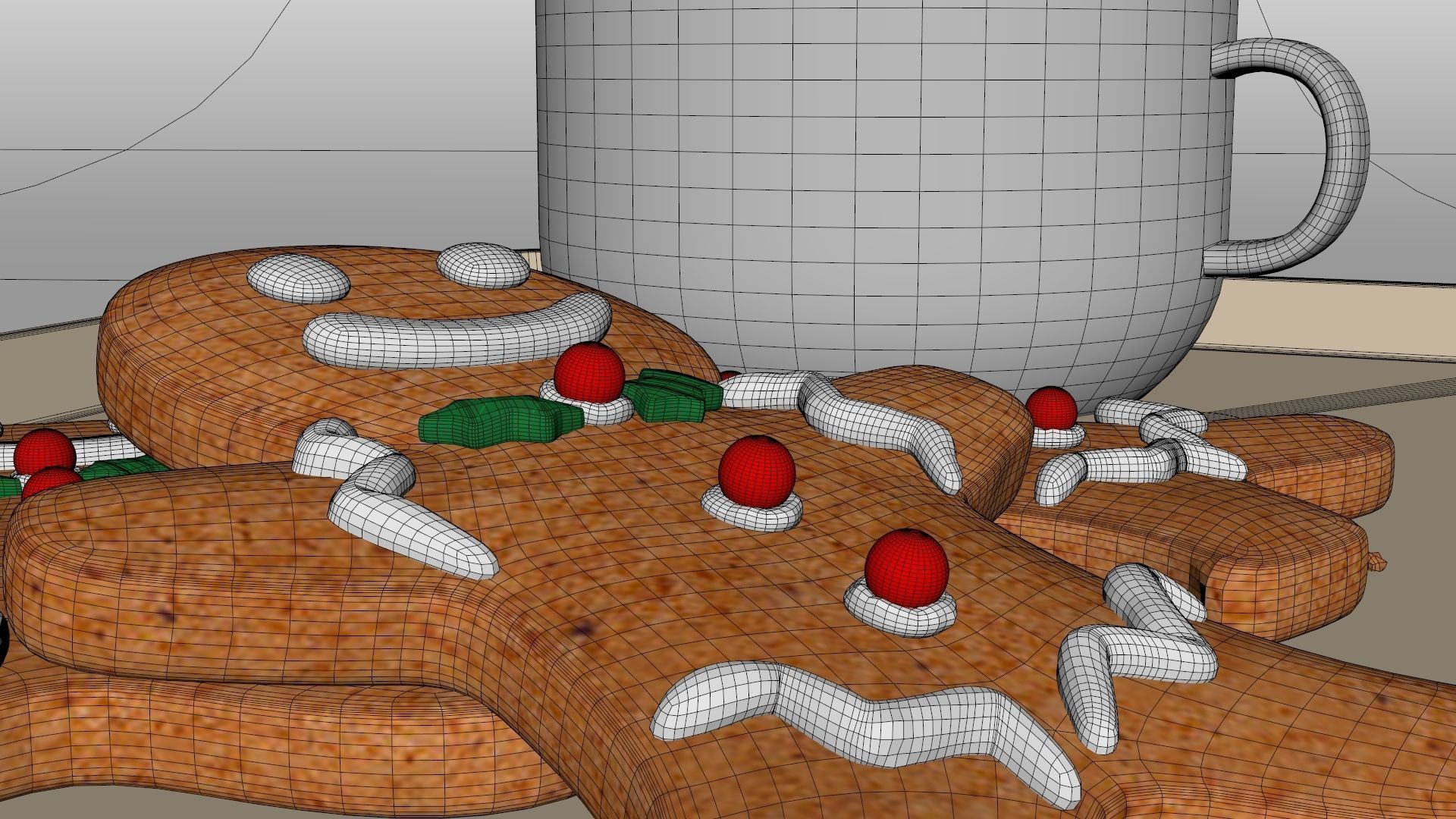 Gingerbread and Coffee 3D model_3