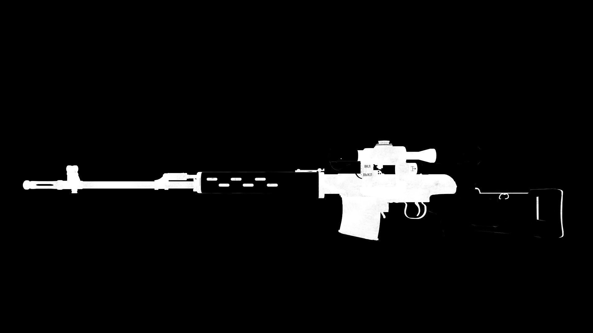 SVD Dangerous Sniper Rifle  Low-poly 3D model_36