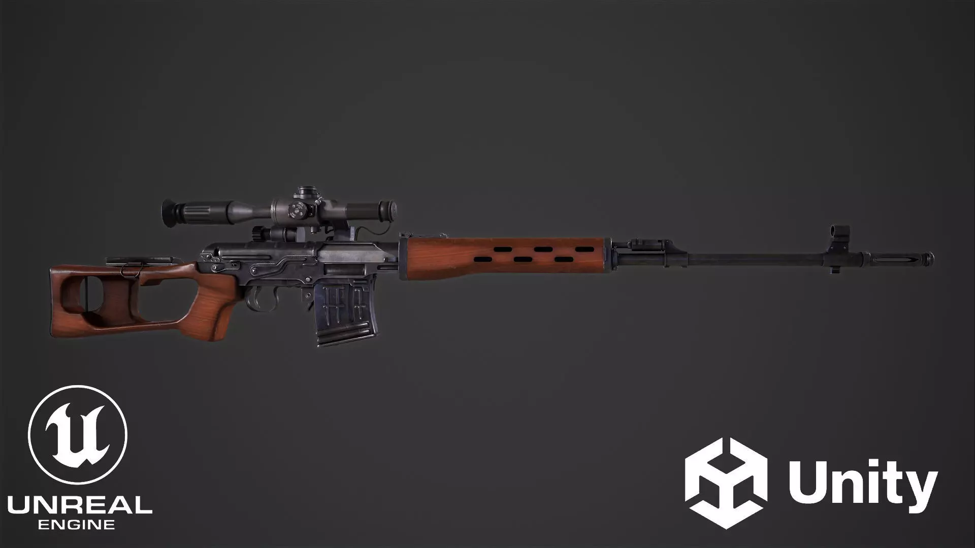 SVD Dangerous Sniper Rifle  Low-poly 3D model_0