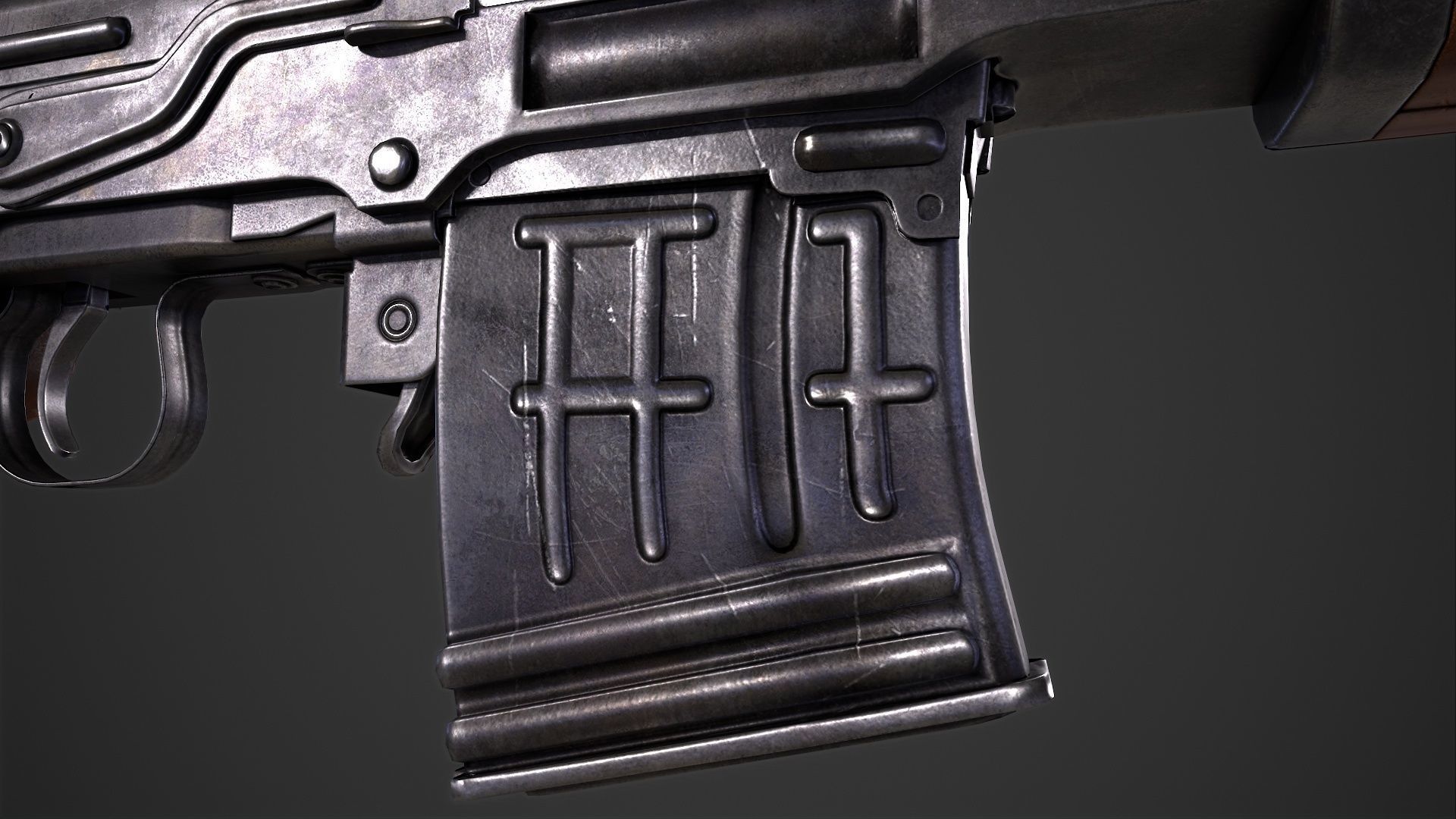 SVD Dangerous Sniper Rifle  Low-poly 3D model_10