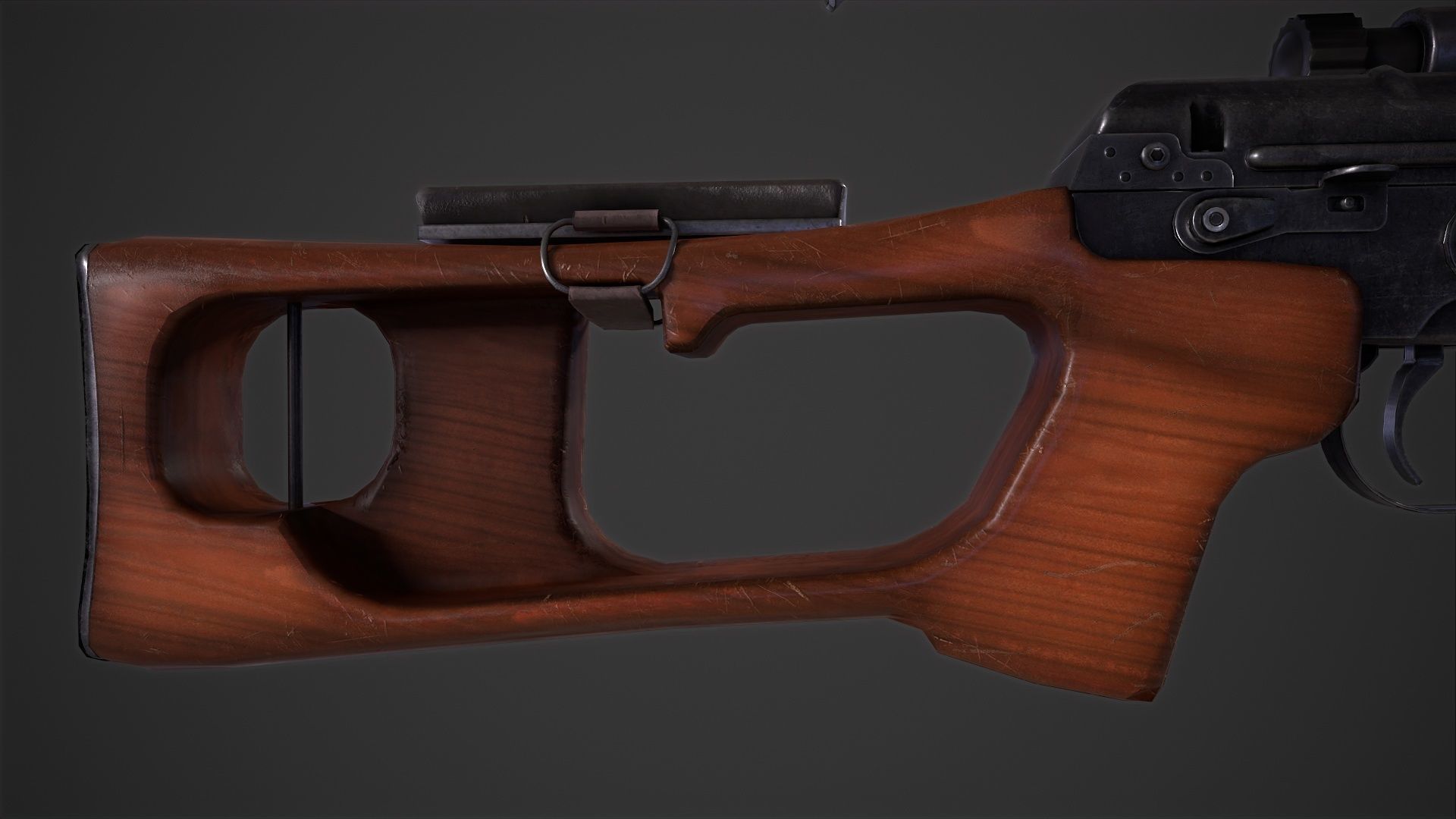SVD Dangerous Sniper Rifle  Low-poly 3D model_29