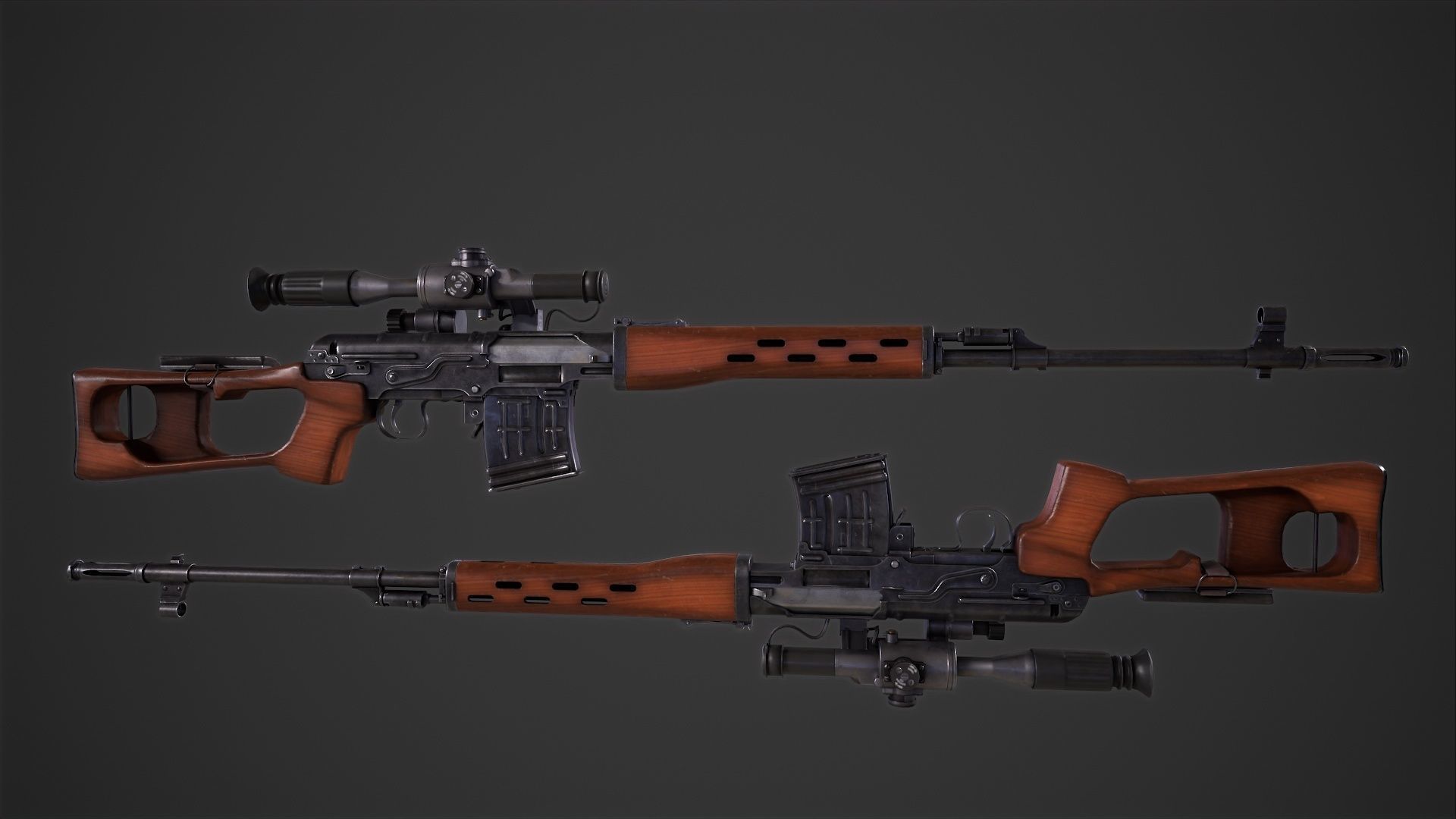SVD Dangerous Sniper Rifle  Low-poly 3D model_2