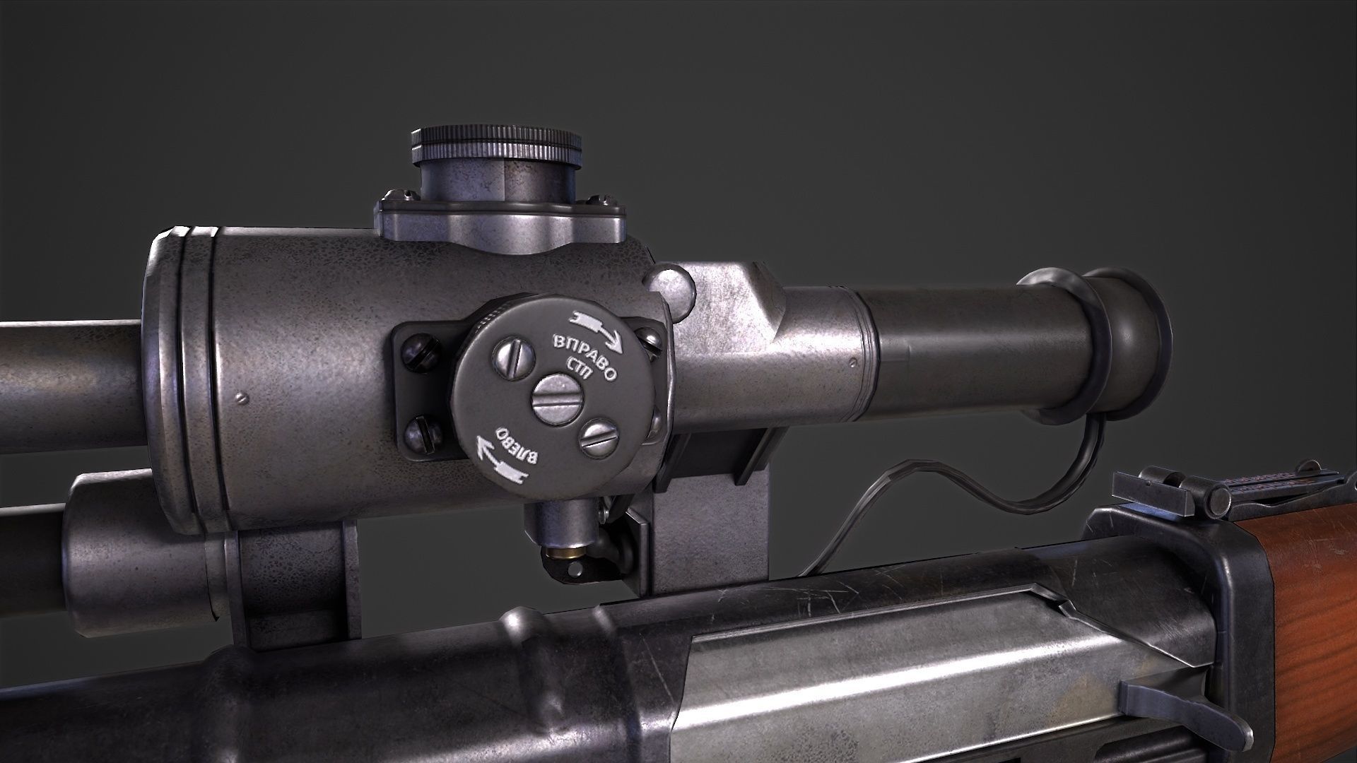 SVD Dangerous Sniper Rifle  Low-poly 3D model_16