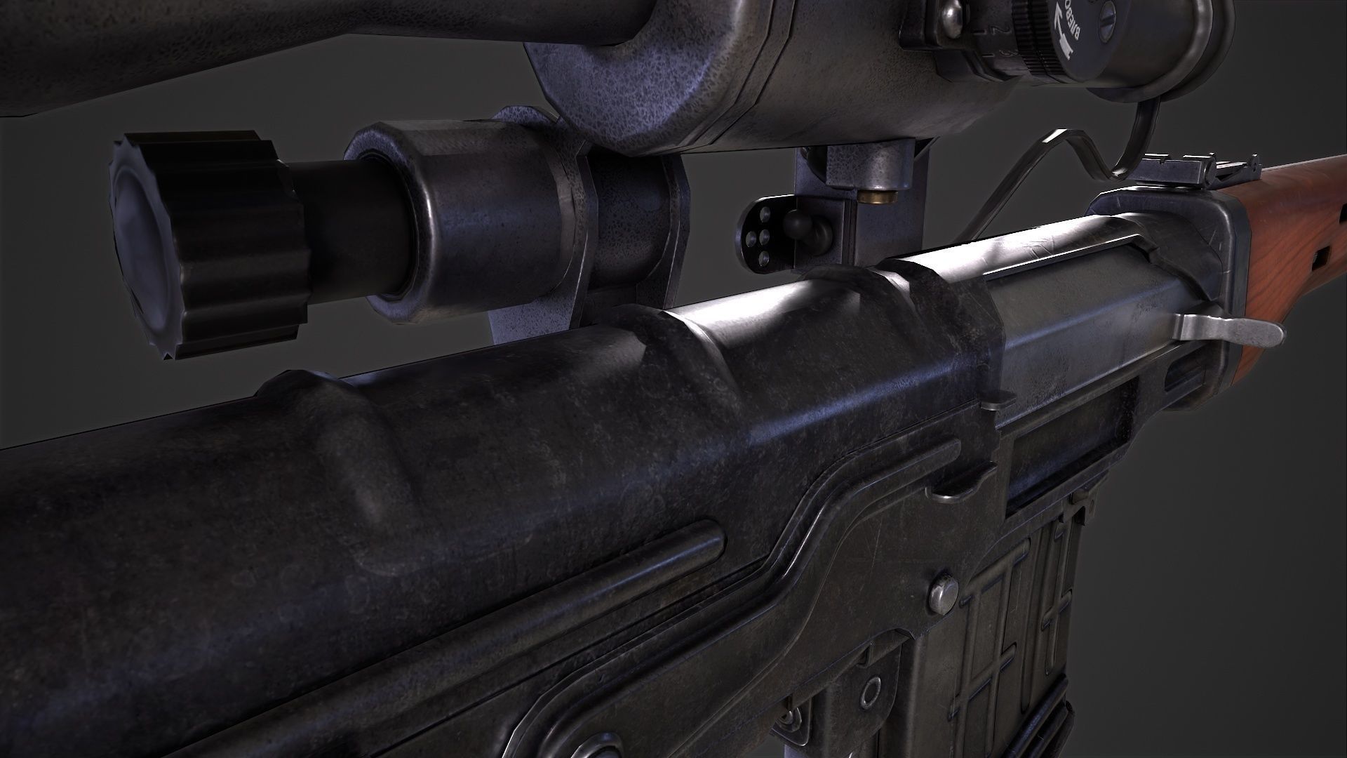 SVD Dangerous Sniper Rifle  Low-poly 3D model_31