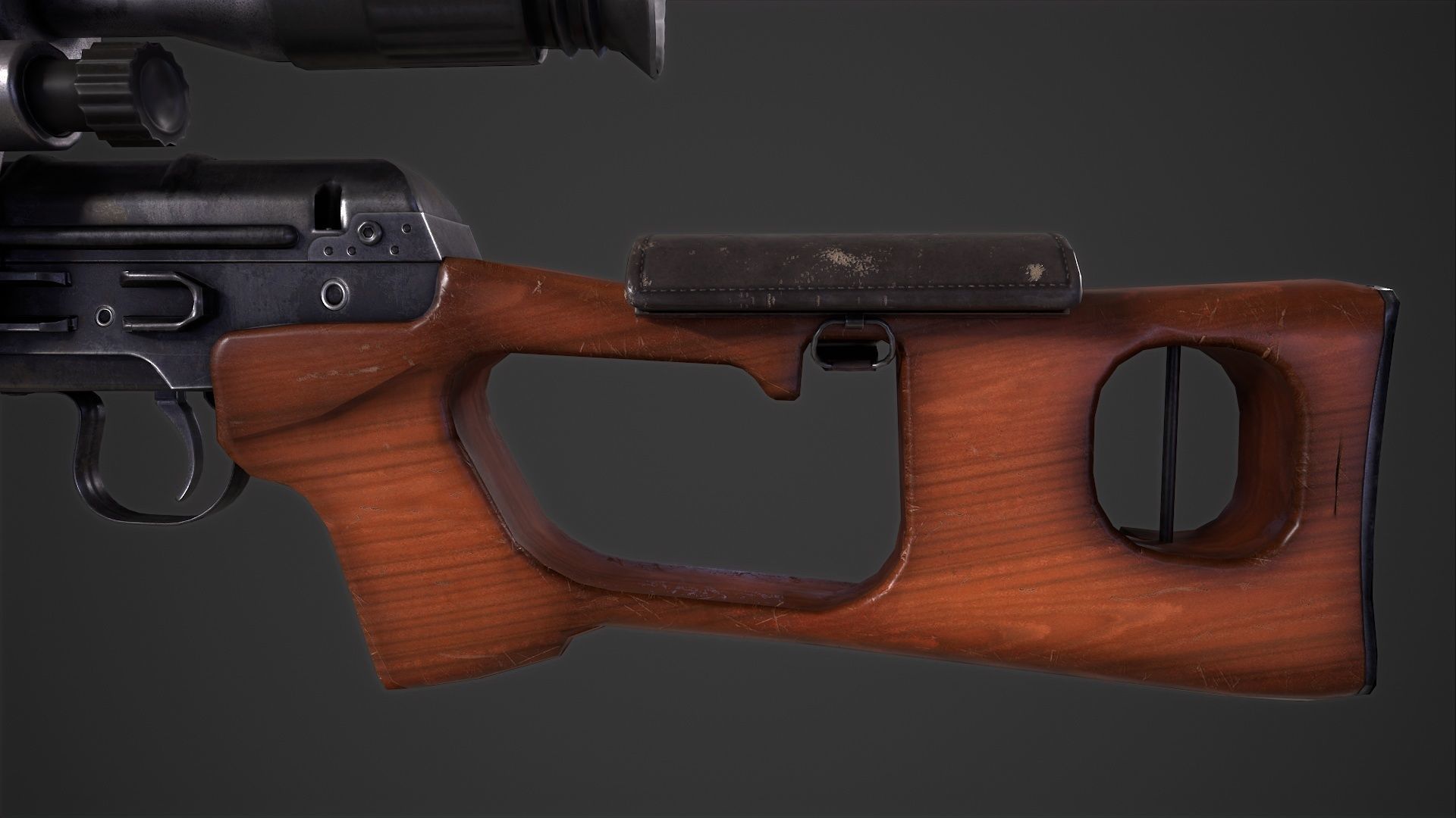 SVD Dangerous Sniper Rifle  Low-poly 3D model_30