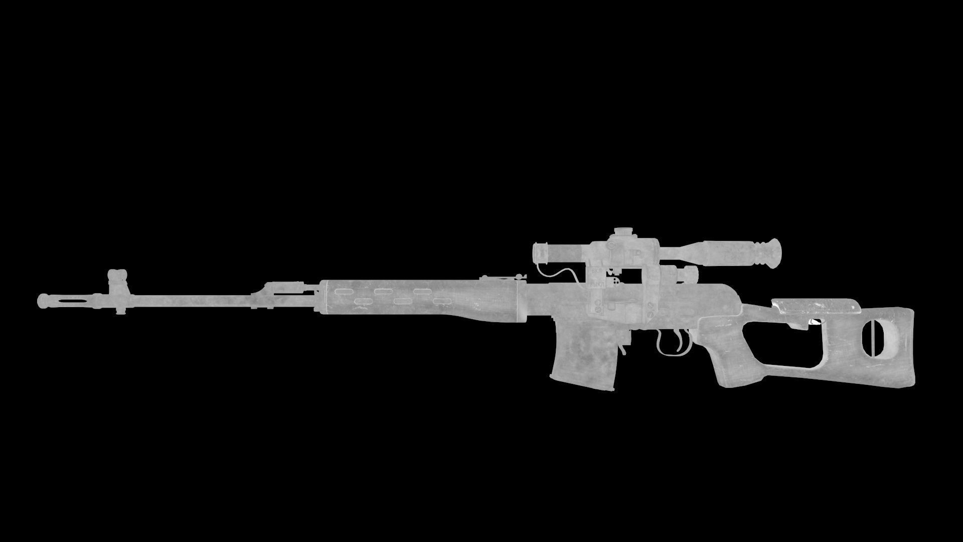 SVD Dangerous Sniper Rifle  Low-poly 3D model_35