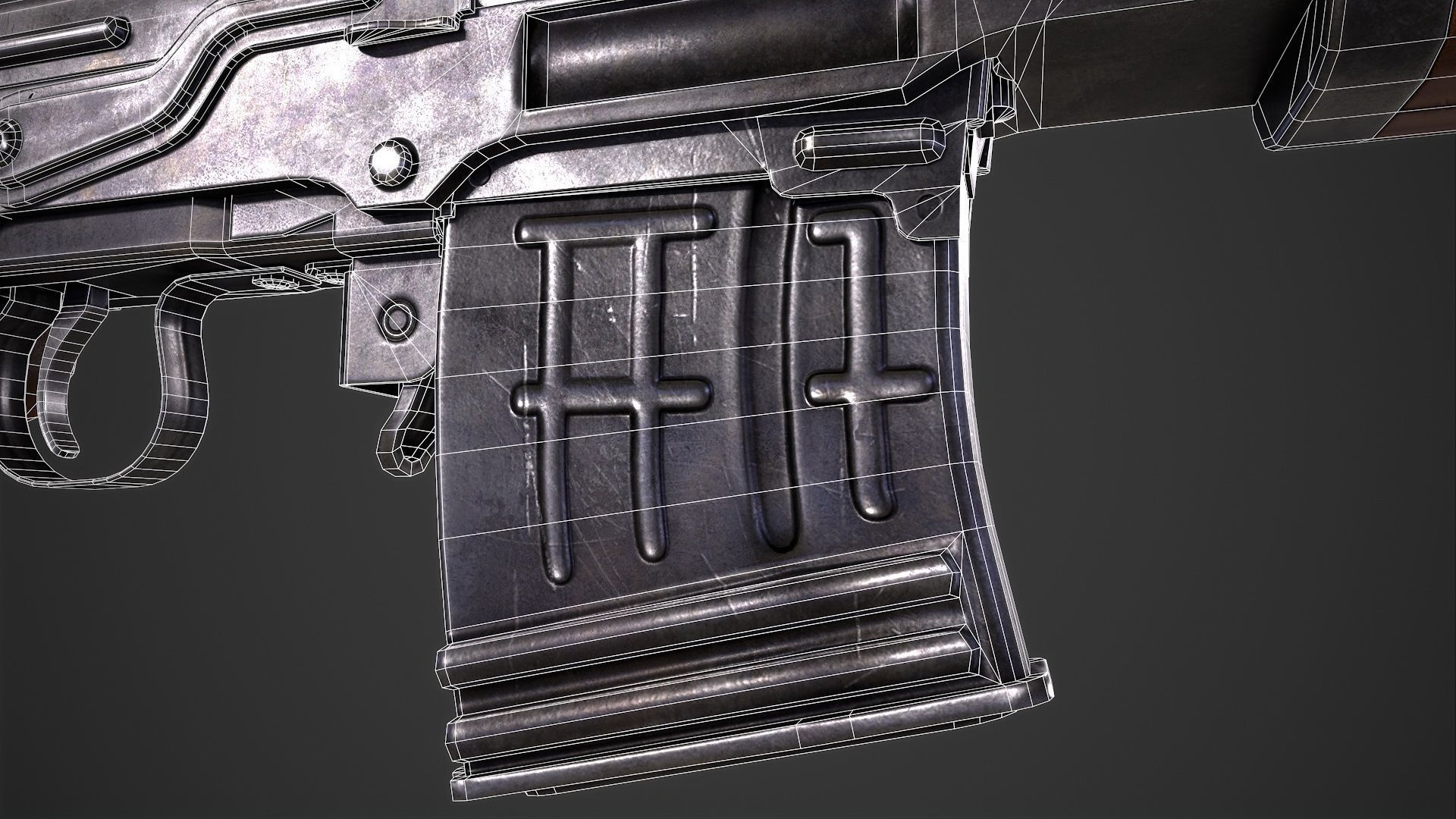 SVD Dangerous Sniper Rifle  Low-poly 3D model_13