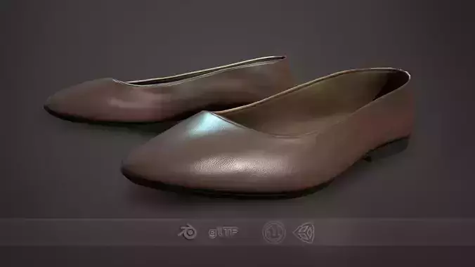 Brown Woman Flat Pumps Shoes 