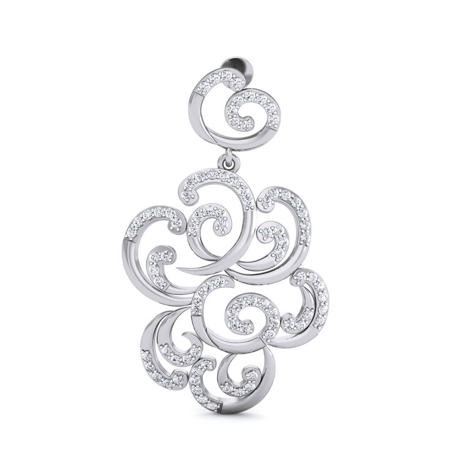 Women Long Earrings 3dm stl 3mf obj glb gltf render details 3D print model_6