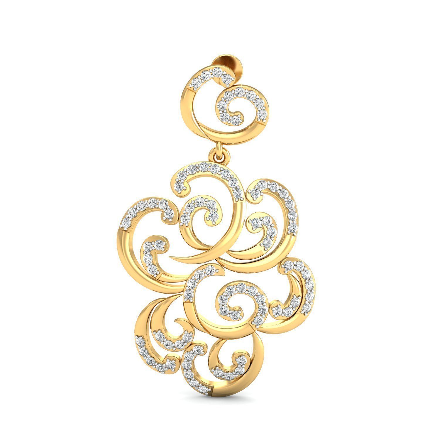 Women Long Earrings 3dm stl 3mf obj glb gltf render details 3D print model_5