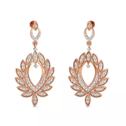 Women Long Earrings 3dm stl 3mf obj glb gltf render details