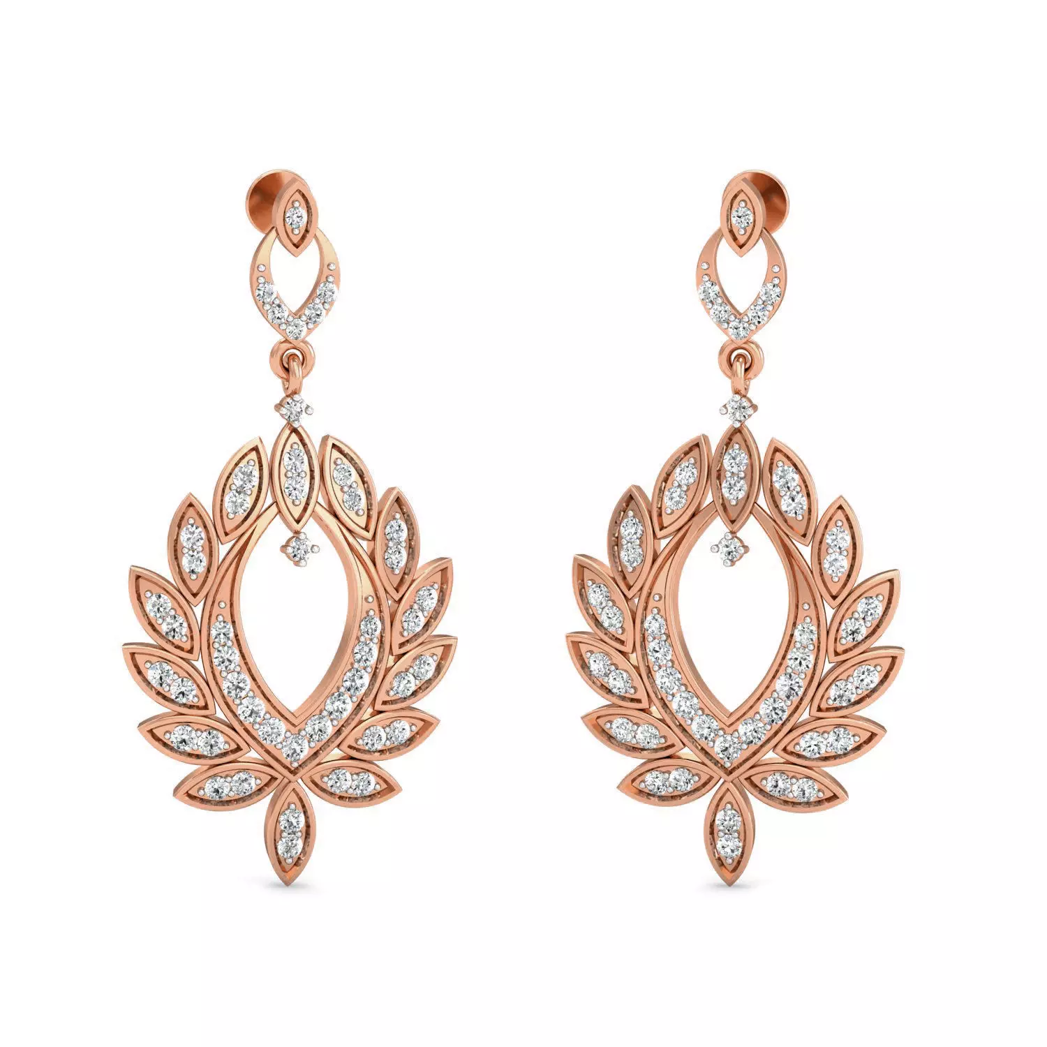 Women Long Earrings 3dm stl 3mf obj glb gltf render details 3D print model
