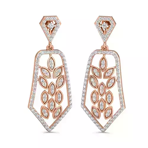 Women Long Earrings 3dm stl 3mf obj glb gltf render details