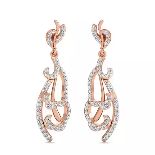 Women Long Earrings 3dm stl 3mf obj glb gltf render details